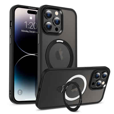 CoolGadget Handyhülle Hybrid Luxury Handy Case für iPhone 12 Pro Max 6,7 Zoll, Hülle Massiv Metallring aufklappbar Schutzhülle für Magsafe Zubehör