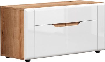 INOSIGN Sitzbank Marlon (Packung, 1-St), Maße (B/H/T in cm): (91/47/38) - Farbe Weiß Hochglanz und Eiche