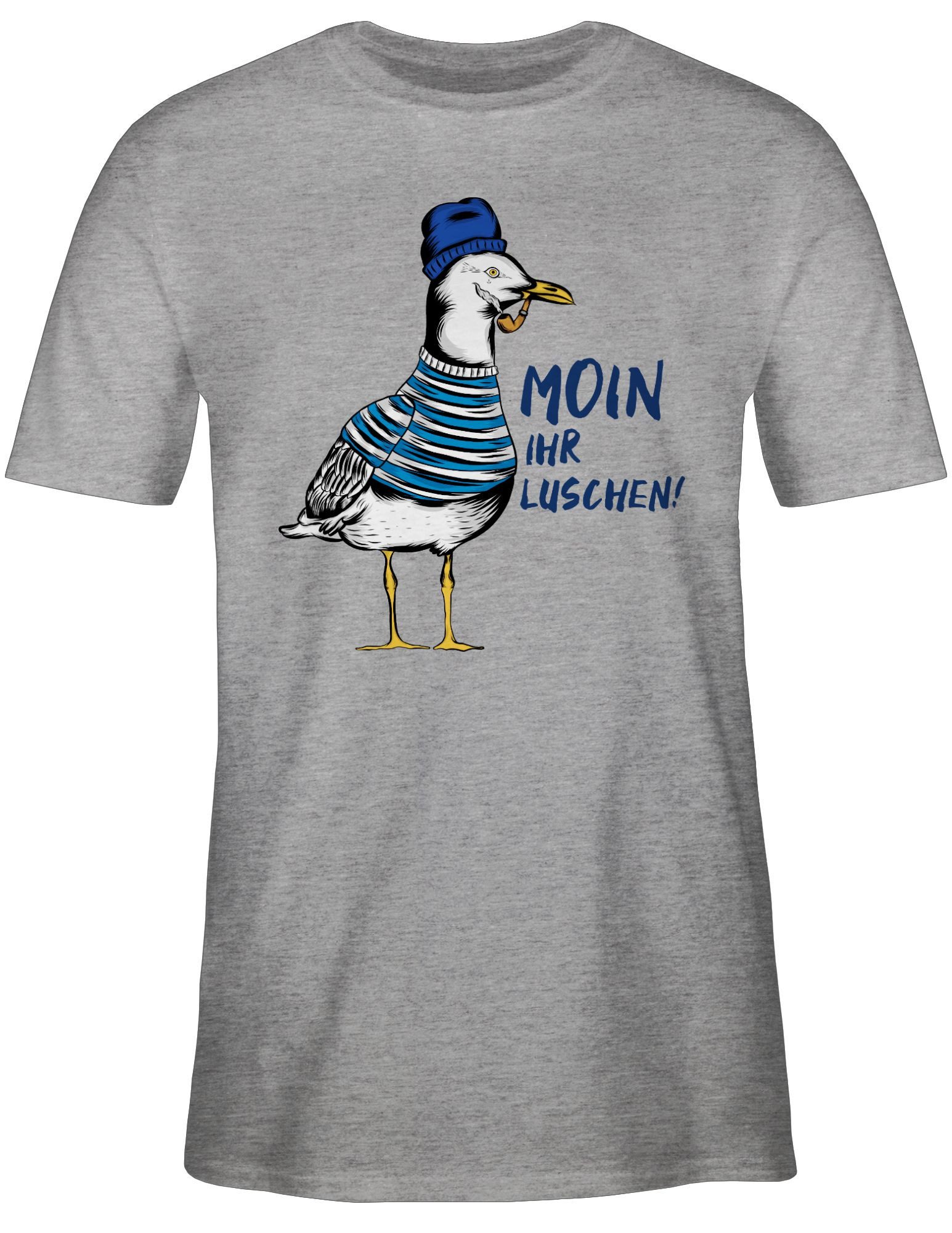 Shirtracer T-Shirt Moin ihr Luschen - Coole Möwe - Schwarz Sprüche Statement – Bild 2 von 5