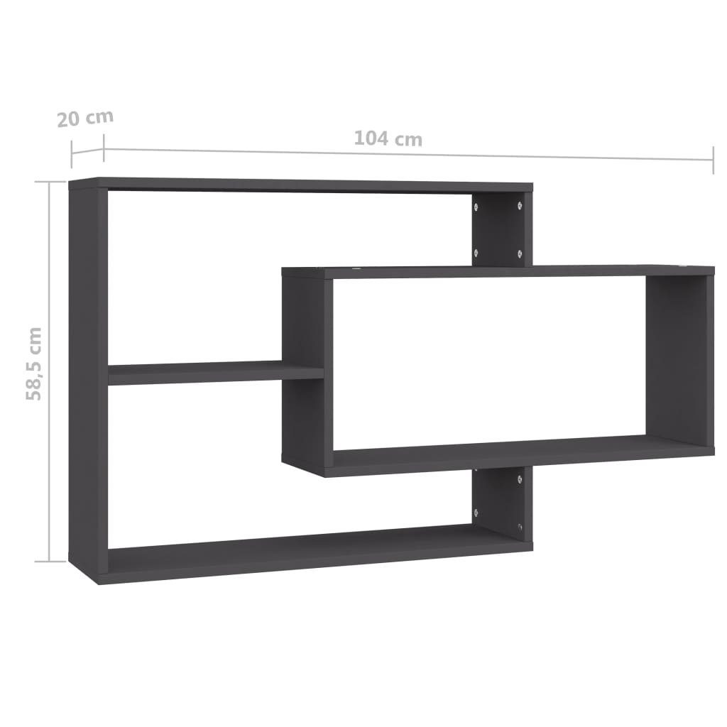 Holzwerkstoff Wandregale Grau cm furnicato Wandregal 104x20x58,5