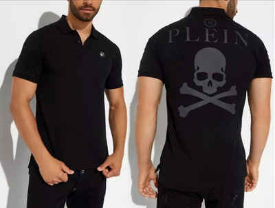 PHILIPP PLEIN Poloshirt PHILIPP PLEIN Polo Shirt Polohemd Leather PP Hexagon Patch Hemd T-shir