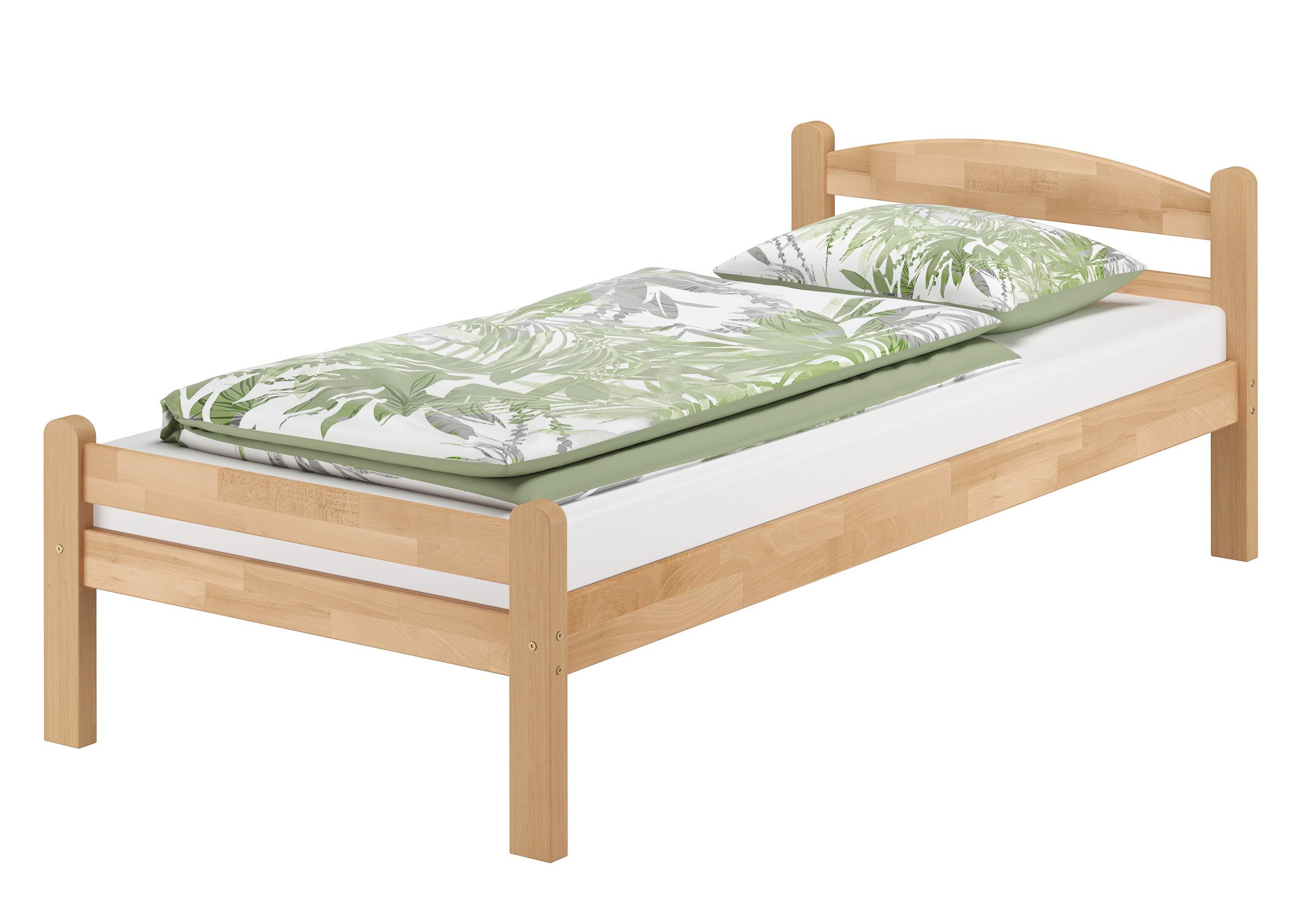 Massivholzbett Einzelbett Gästebett Holzbett Massiv Buche 90 x 200 cm