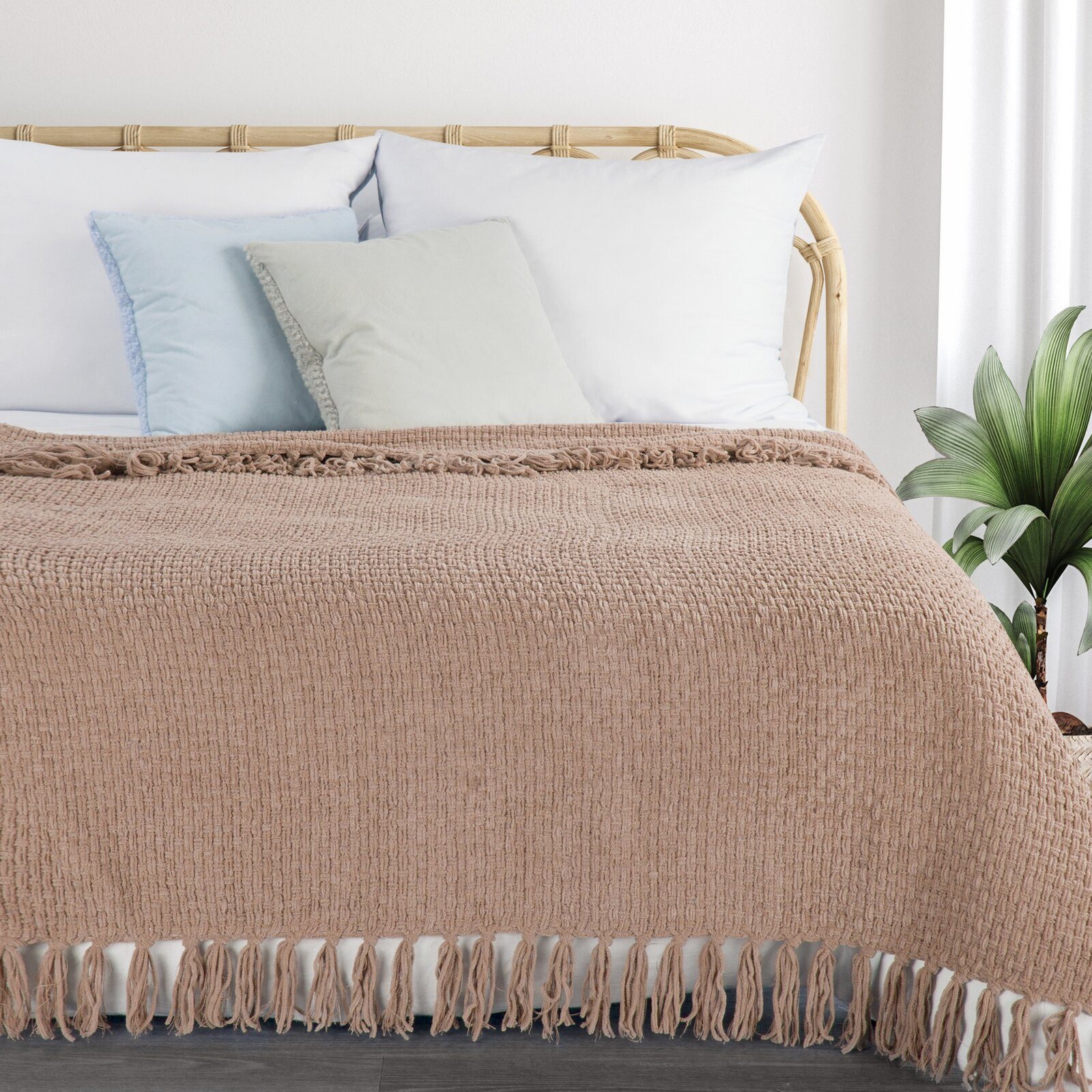 Wohndecke BOHO weiß creme beige rosa günstig online kaufen