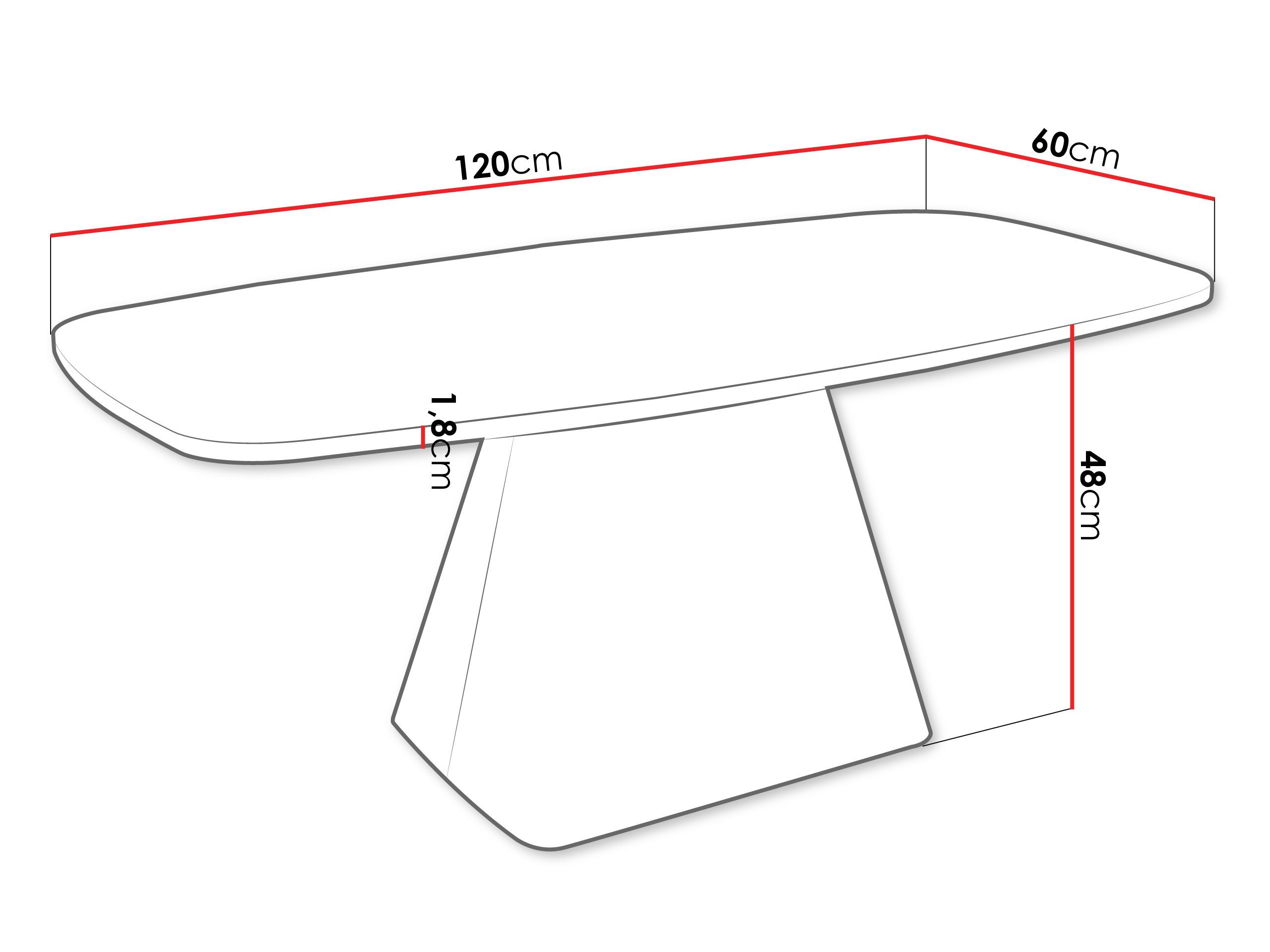 MIRJAN24 Couchtisch Noa Cashmere, Basis aus Stahl, 120x60x48 cm