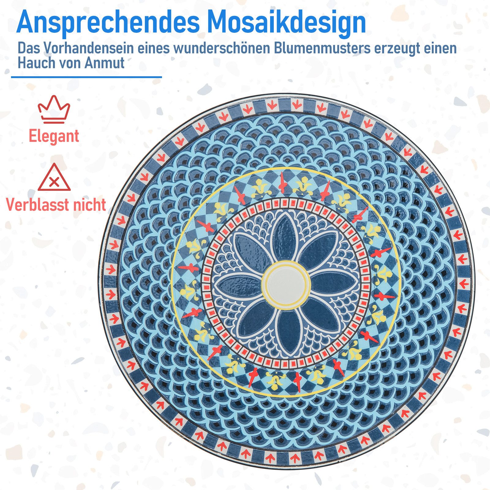 COSTWAY Balkonset Bistro-Set, (3-tlg), inkl. 1 Tisch & 2 Stühle, aud Metall günstig online kaufen