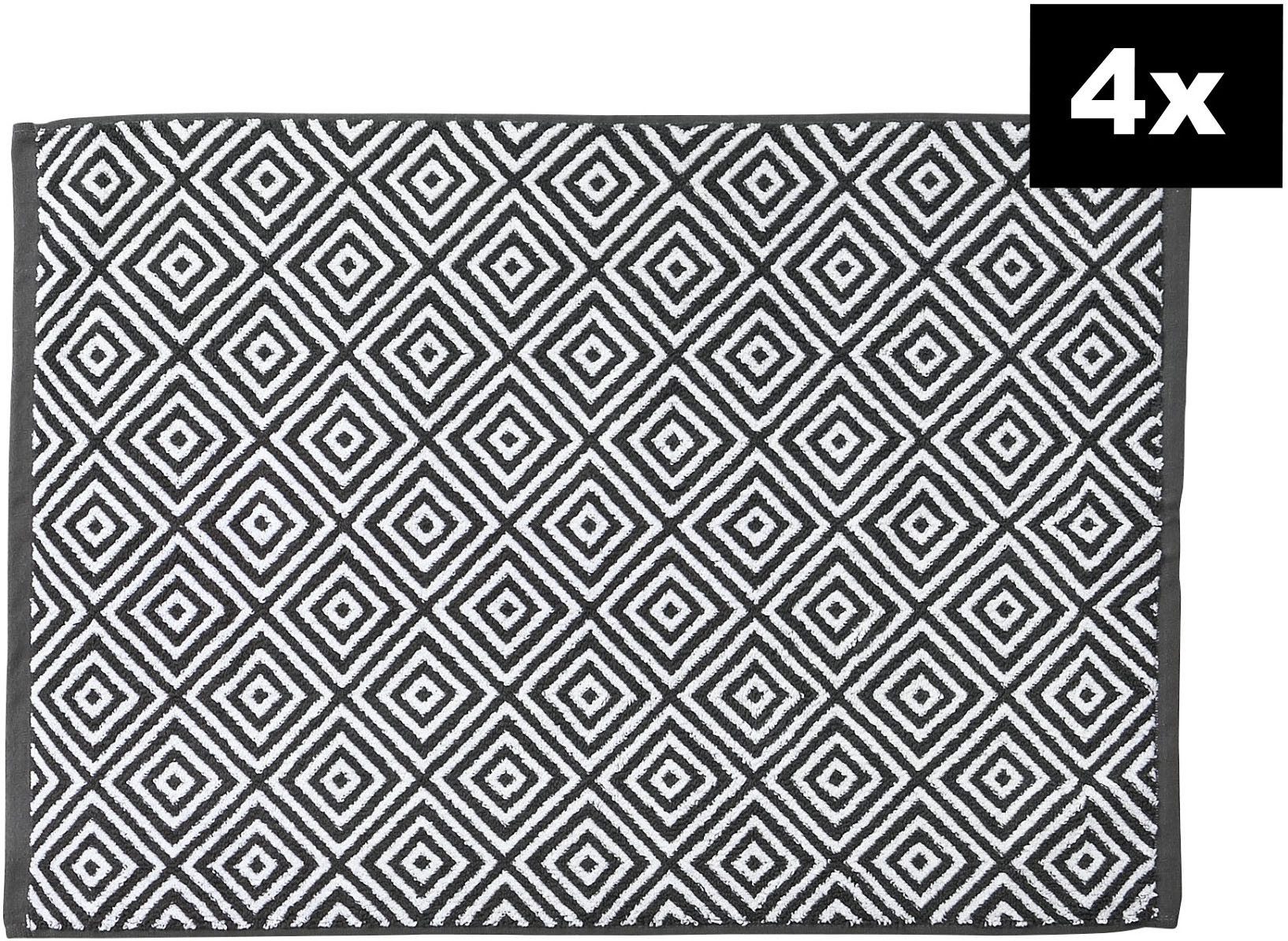 done.® Badematte DAILY SHAPES Diamond 4er-Set, Höhe 5 mm, fußbodenheizungsg günstig online kaufen