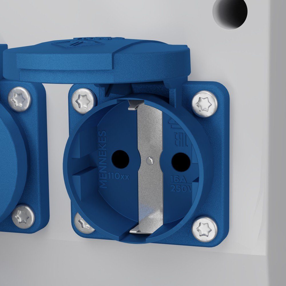Doktorvolt Stromverteiler TD 2x16A 4x230V Wandverteiler mit Mennekes Dosen Steckdosenverteiler 6-fach, ausgestattet mit Mennekes-Steckdosen