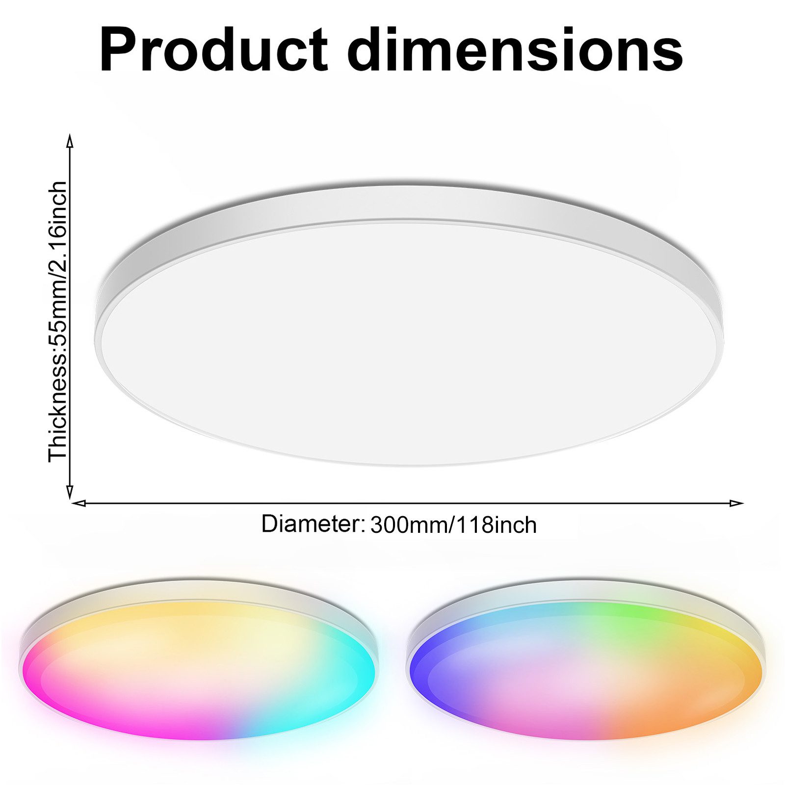 Rosnek LED Deckenleuchte 48/30W, RGB+CCT, WiFi, Unterputzmontage, für Schla günstig online kaufen