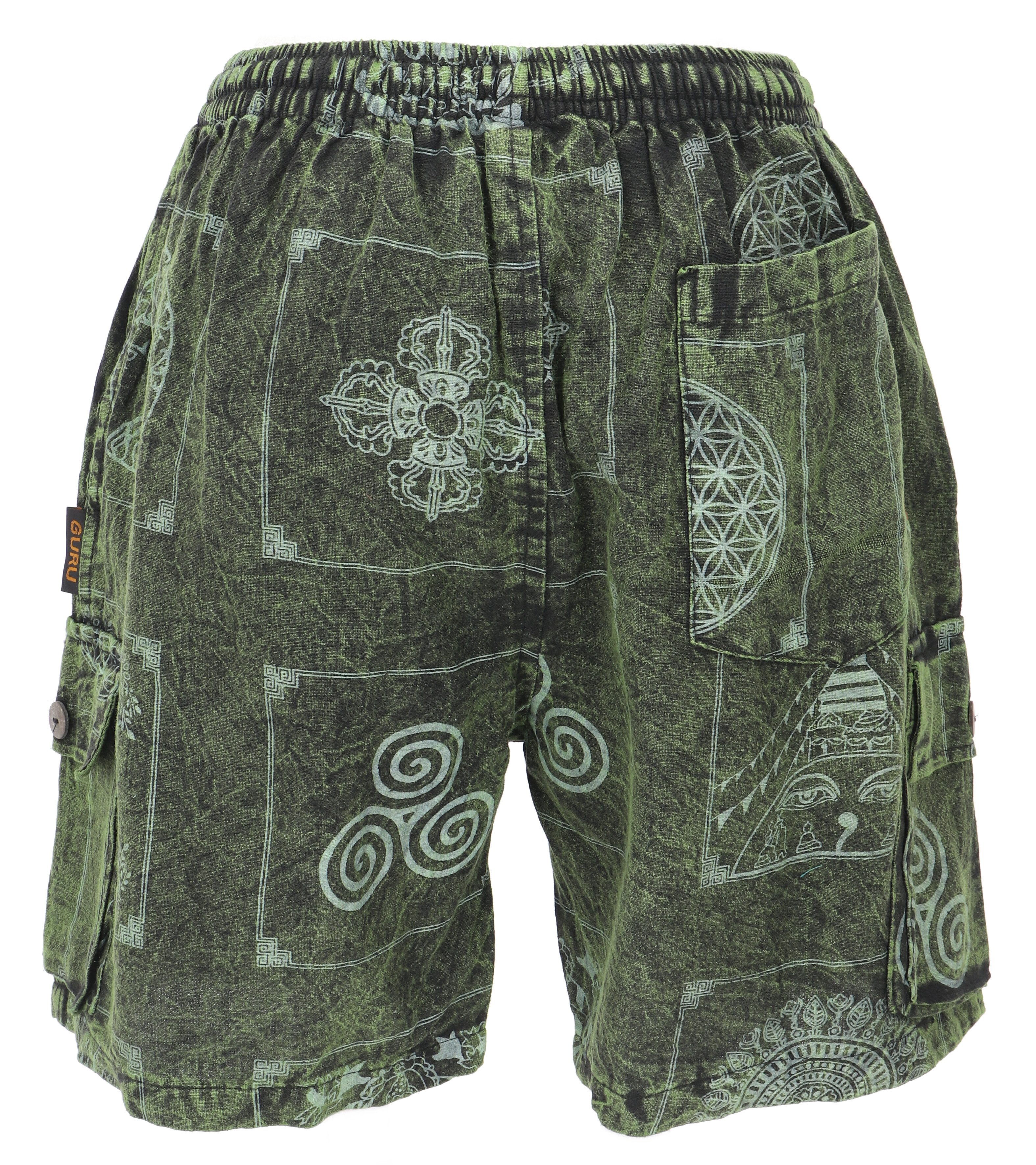 Guru-Shop Relaxhose Ethno Yogashorts, stonewash Shorts günstig online kaufen