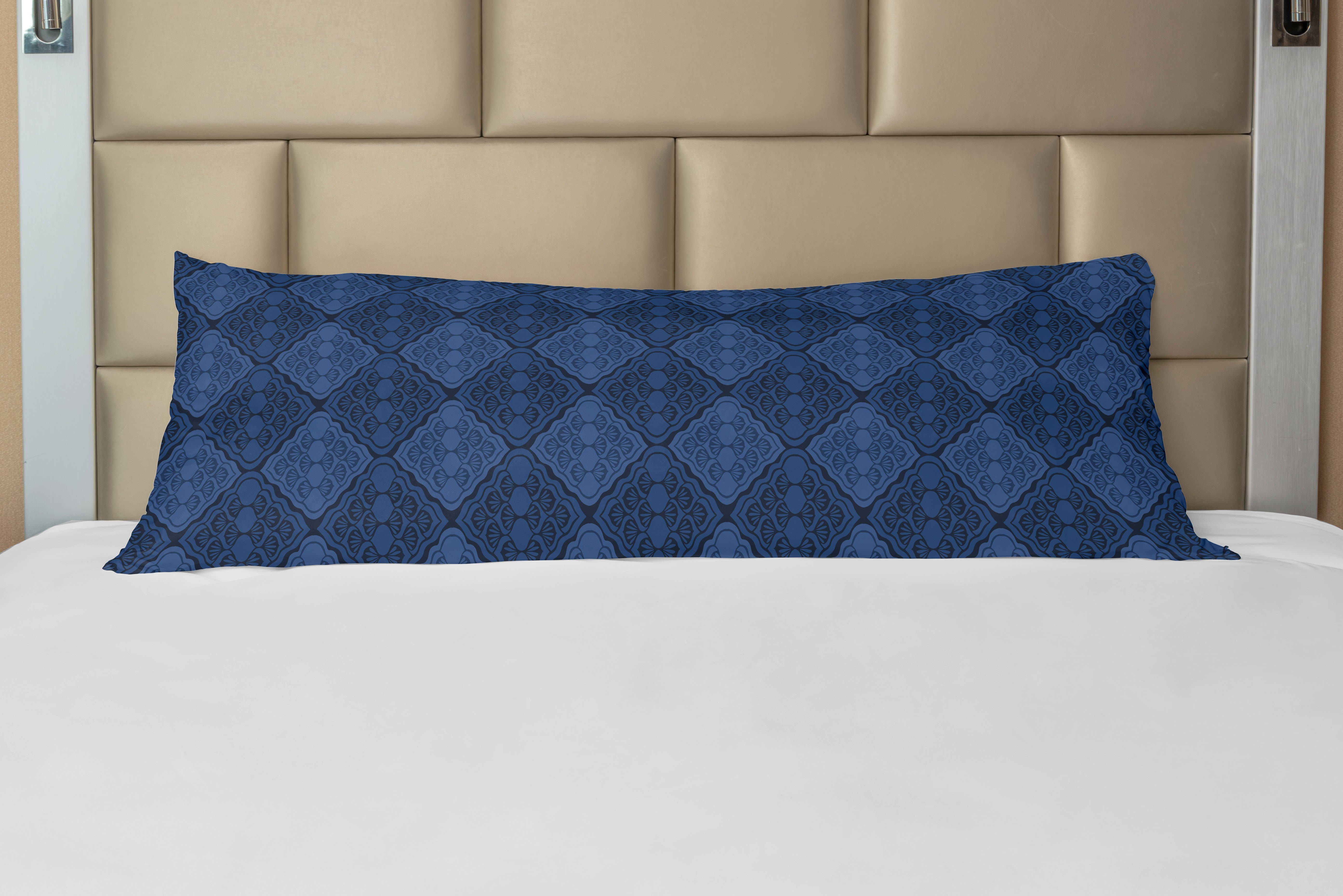 Seitenschläferkissenbezug Deko-Akzent Langer Kissenbezug, Abakuhaus, Navy blau Damast Weaving Designs