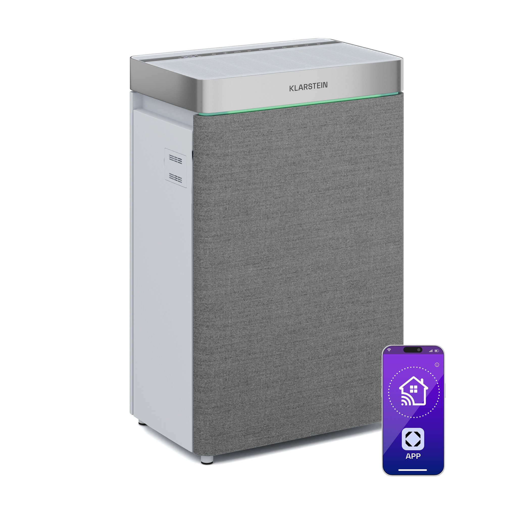 Klarstein Luftentfeuchter AireLux, Lufreiniger mit HEPA 3 Filter Smart App Wassertank