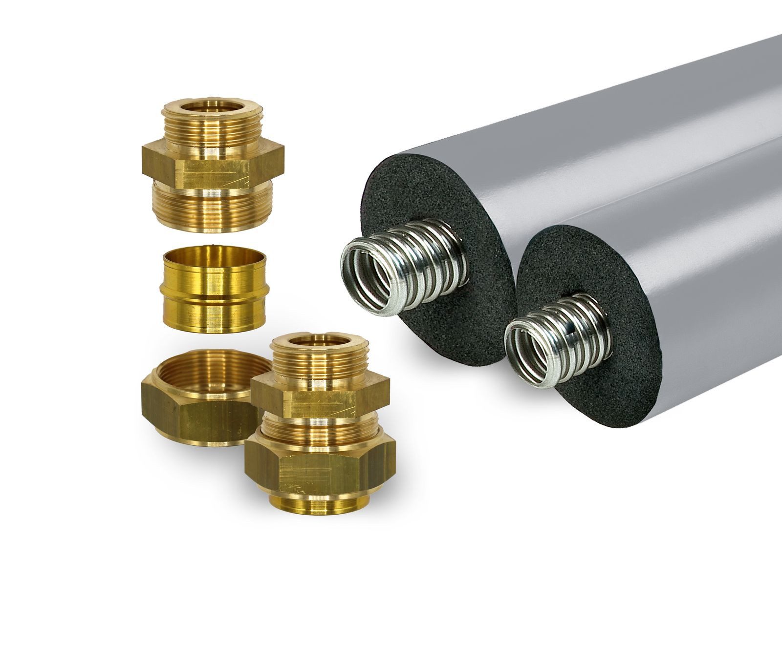 Armacell Flexrohr Vorisoliertes Edelstahlwellrohr-Set DN32 für Wärmepumpen 6 m