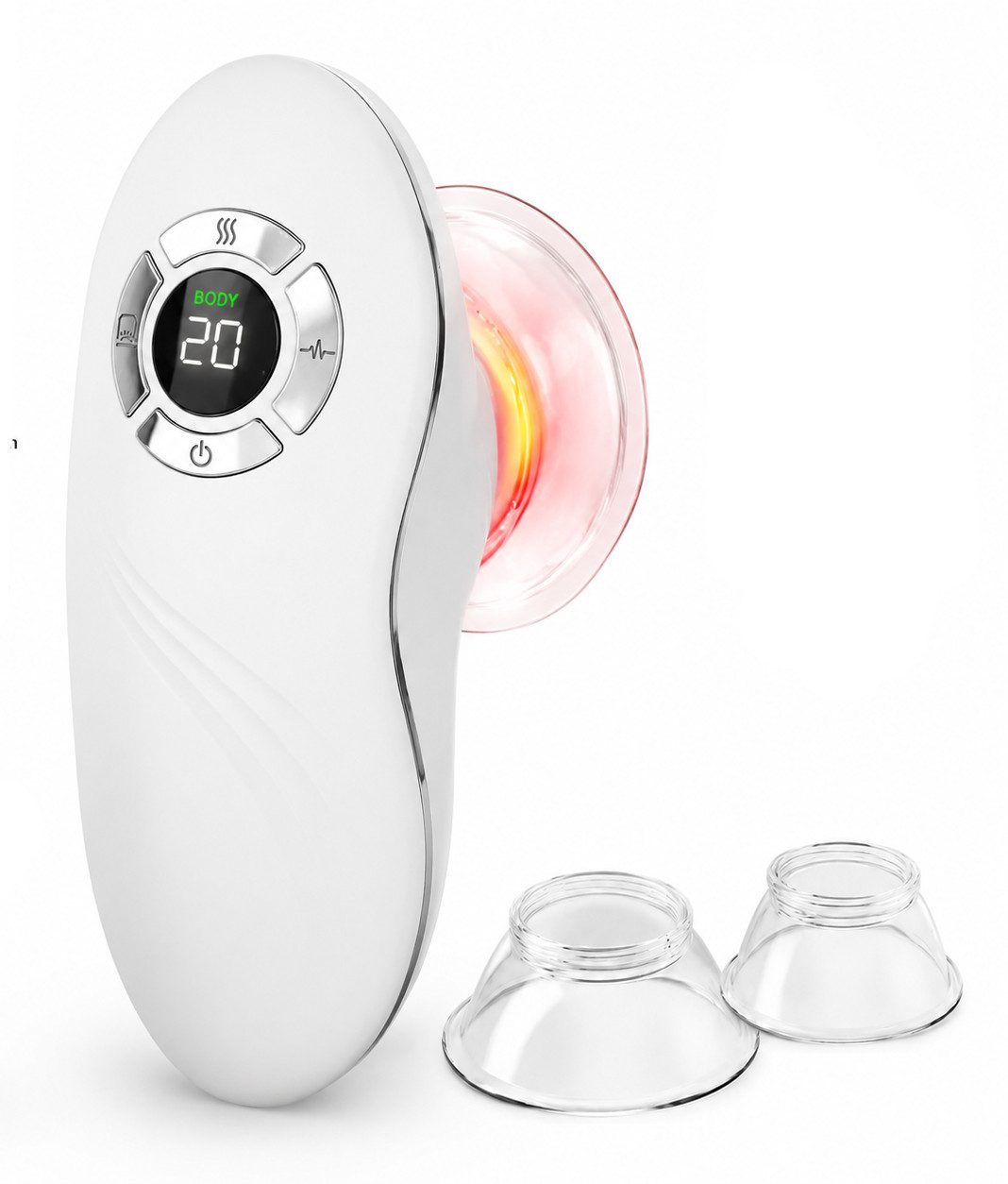 Vornix Vakuum-Massager Elektrisches Schröpfgerät 3-in-1 mit Rotlichttherapie & EMS Mikrostrom, 9 Saugstufen, Gesichts- & Körpermodus, Vakuum Massagegerät für Zuhause