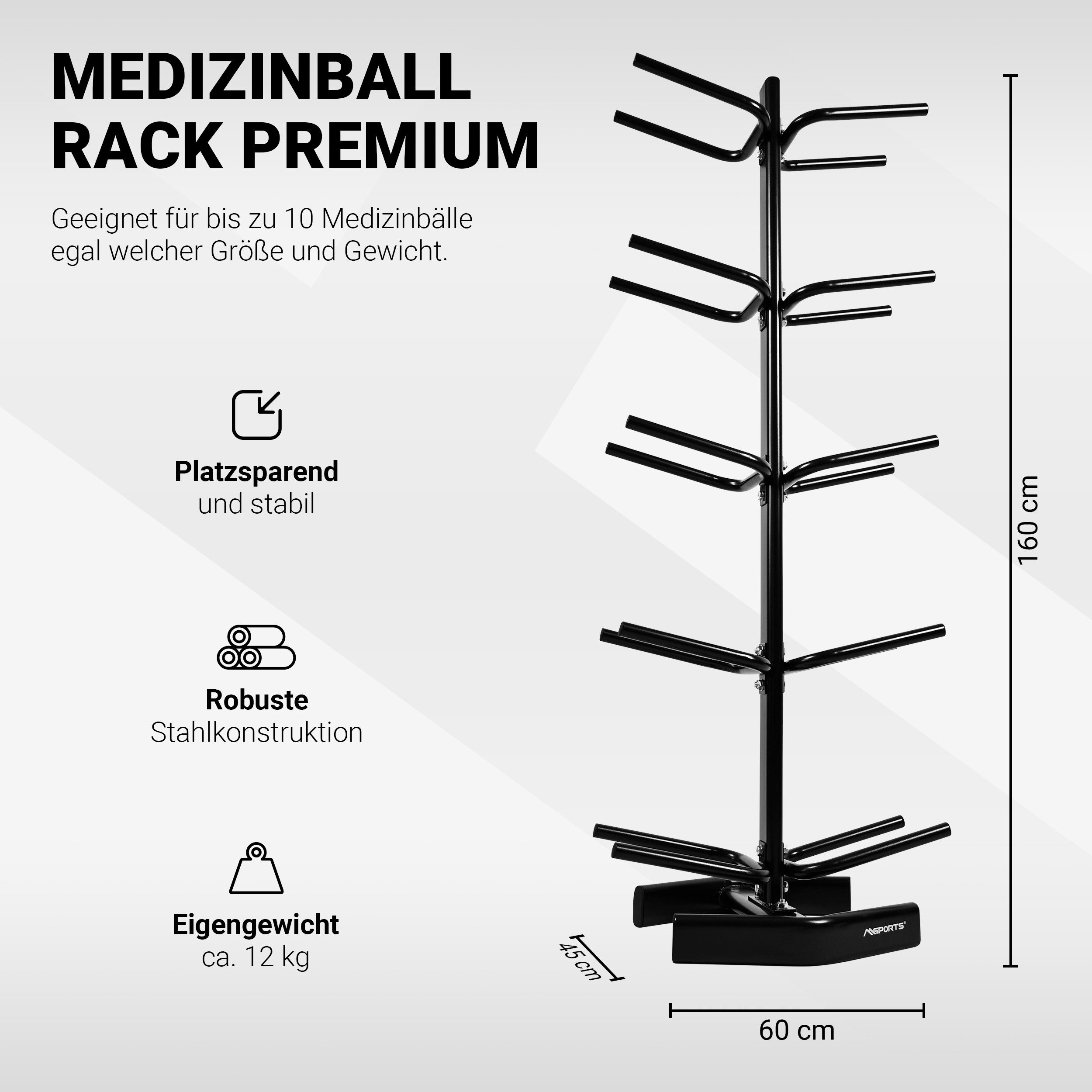 MSports® Medizinball MSPORTS Medizinball Rack I für 10 Gymnastikbälle