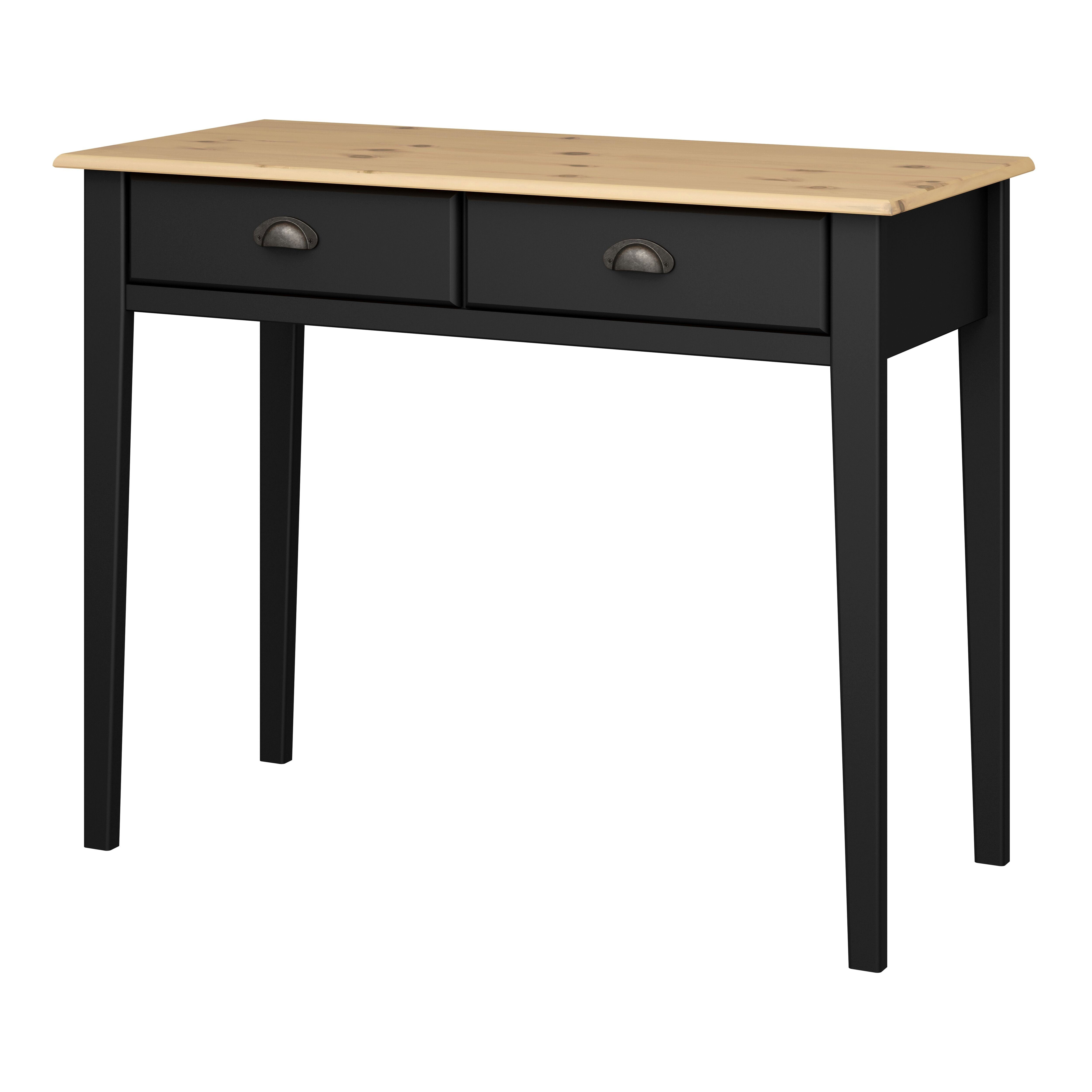 loft24 Schreibtisch Leander, mit 2 Schubladen aus FSC®-zertifiziertem Holz schwarz/natur