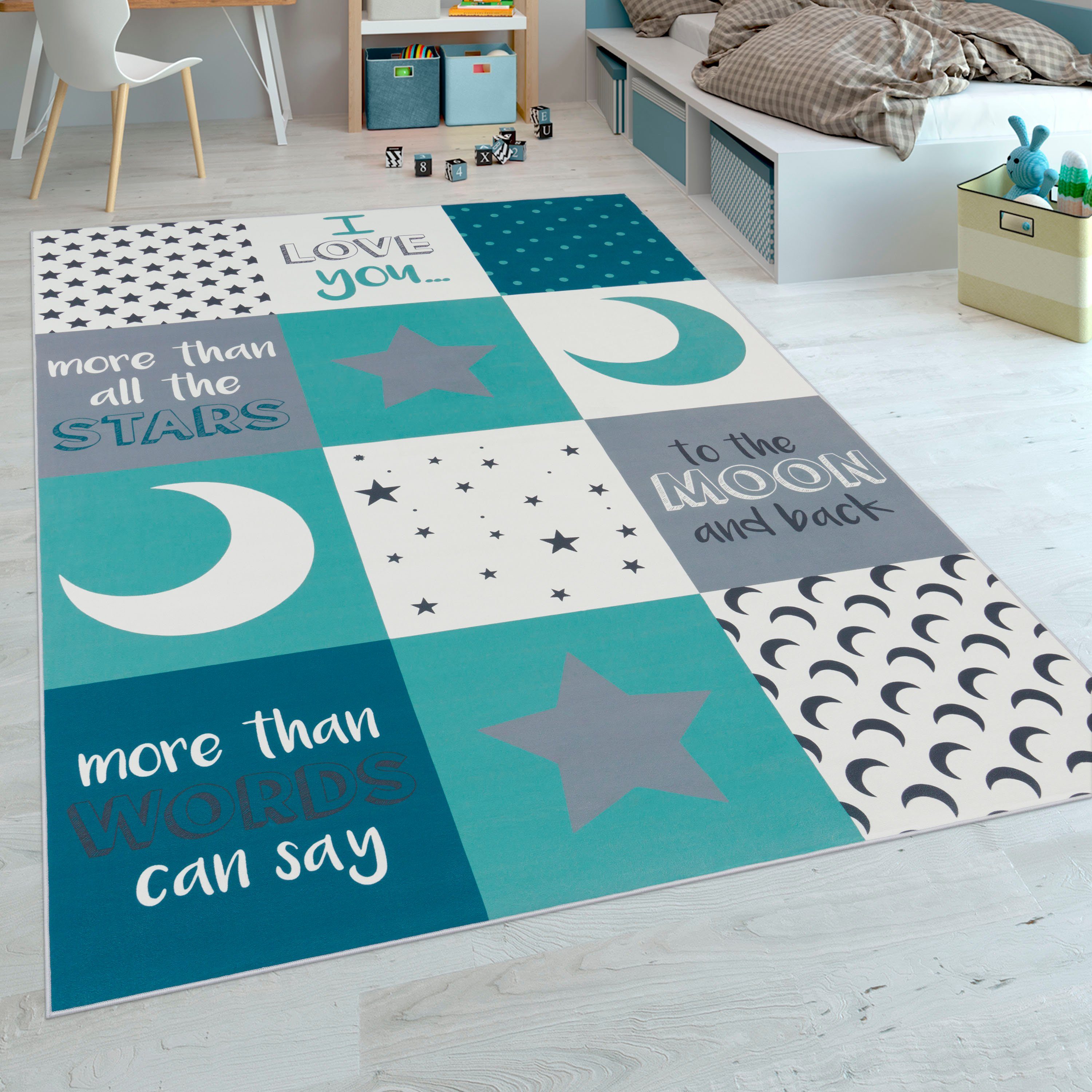 Paco Home Kinderteppich Aleyna 101, rechteckig, Höhe: 6 mm, Kurzflor, Kinde günstig online kaufen