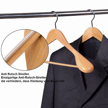 Liszton Kleiderbügel Kleiderbügel aus Holz mit extra breiter Schulterauflage 10 Stück