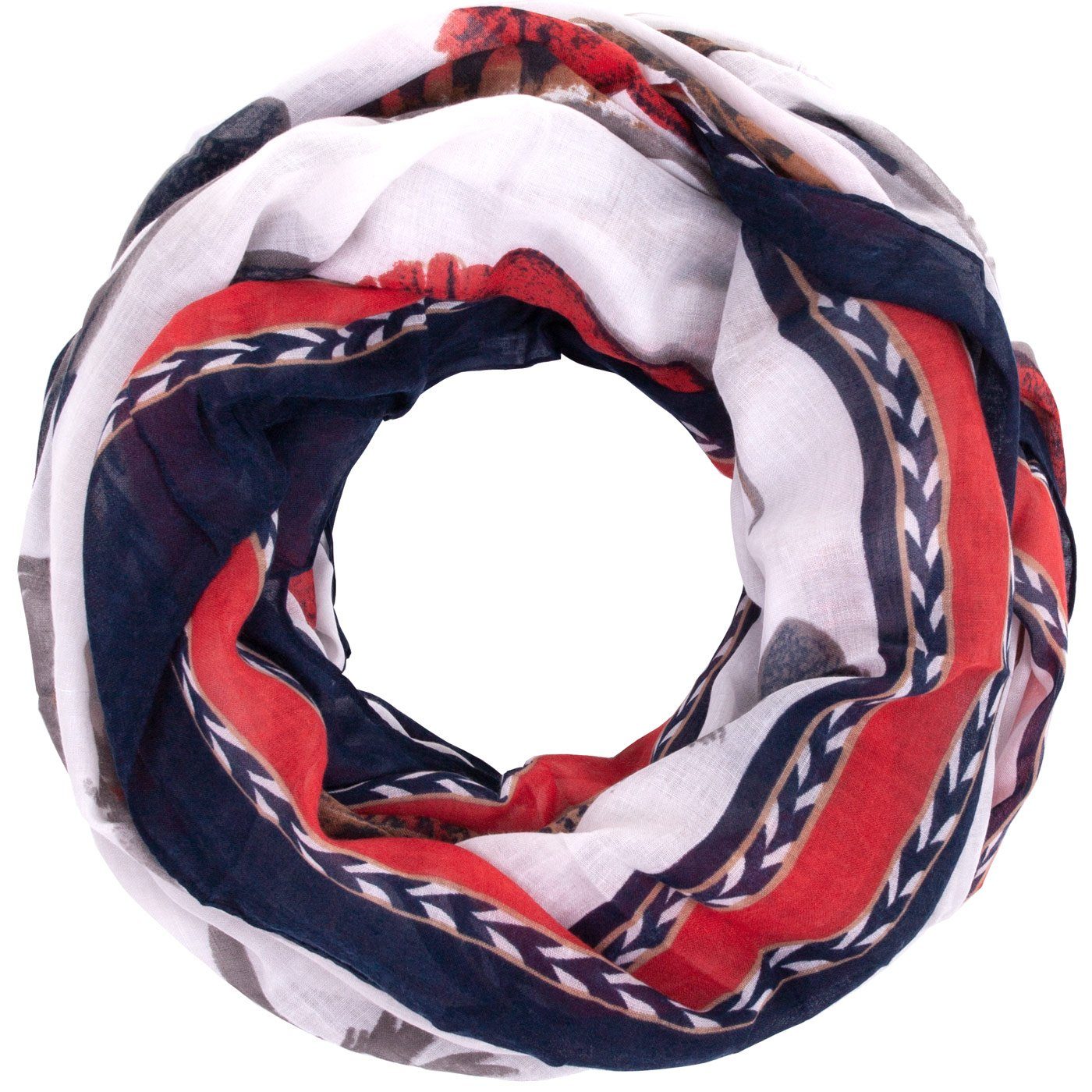 Faera Loop, Damen Schal gemalte Federn weich und leicht Damen Loop Rundscha günstig online kaufen