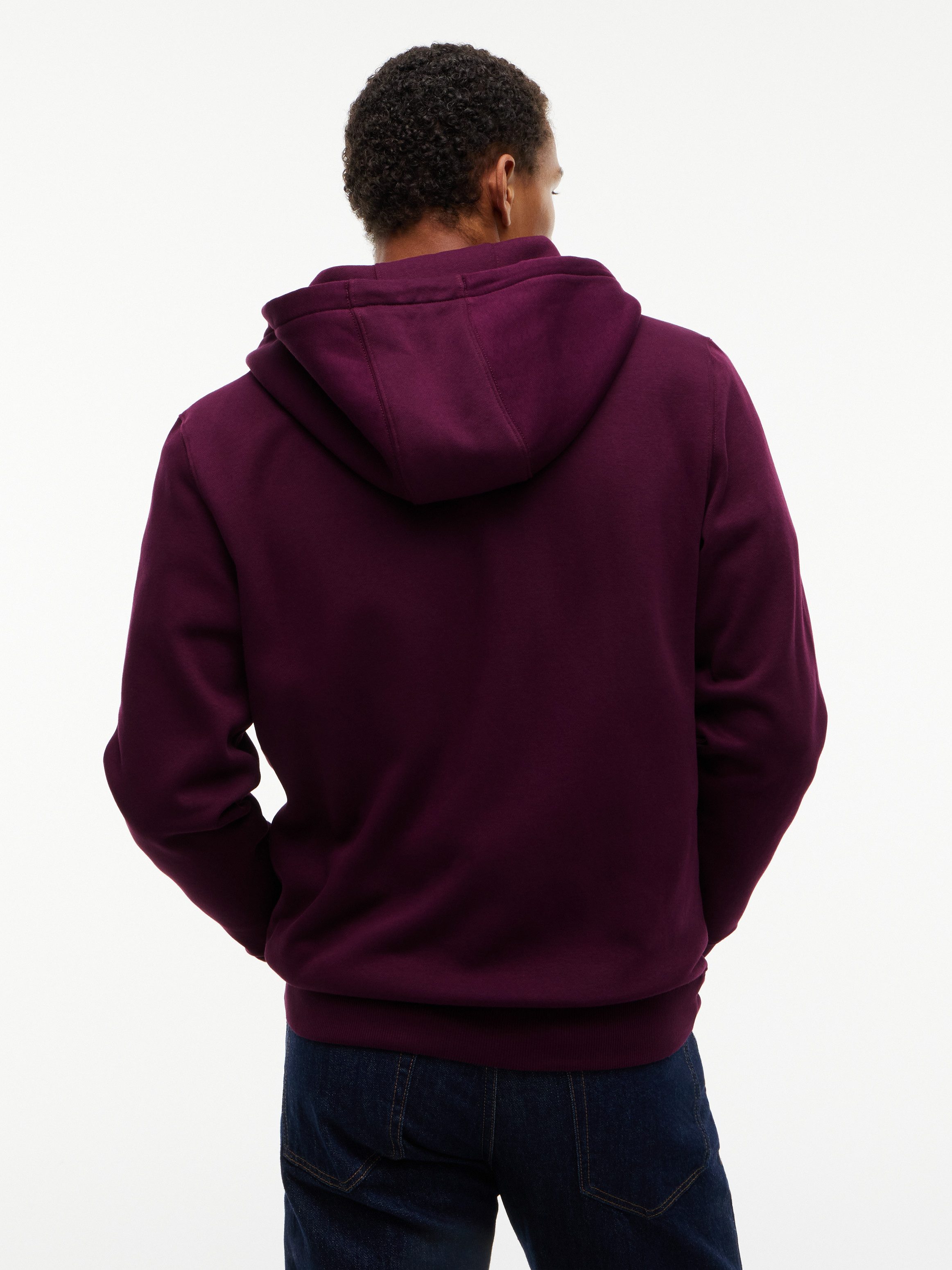 Tommy Jeans Kapuzensweatjacke TJM REGULAR S FLAG ZIP FLEECE THRU mit bestickten Markenlogo auf Brusthöhe