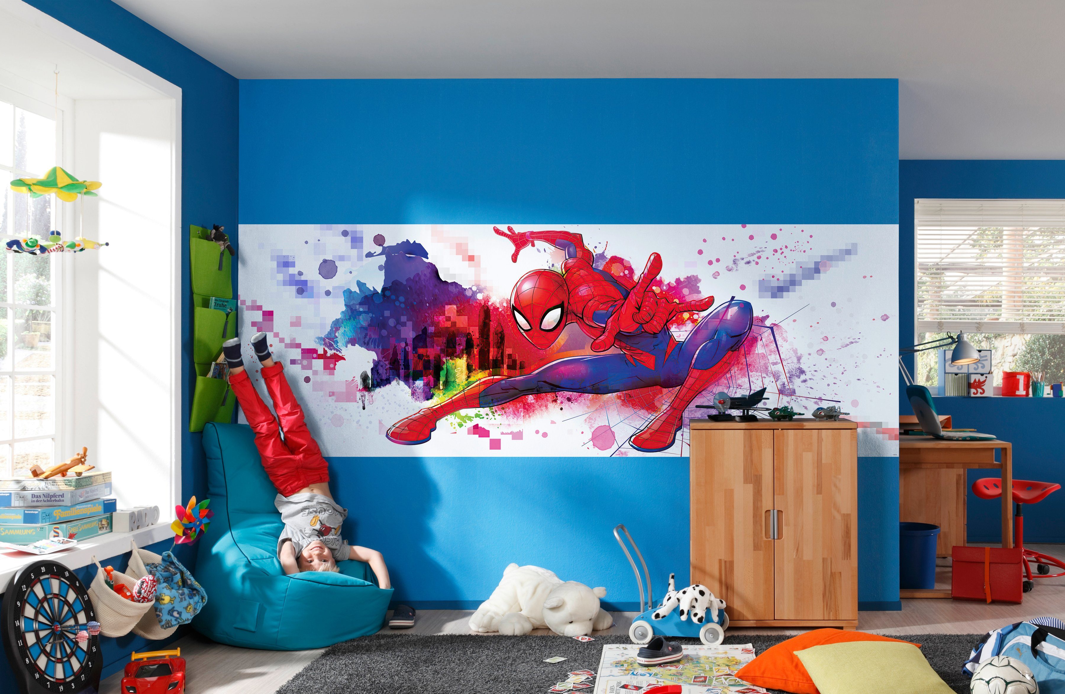 Komar Fototapete Spider-Man Graffiti Art - Größe 368 x 127 cm, glatt, bedruckt, (1 St), Kinderzimmer – Bild 2 von 5