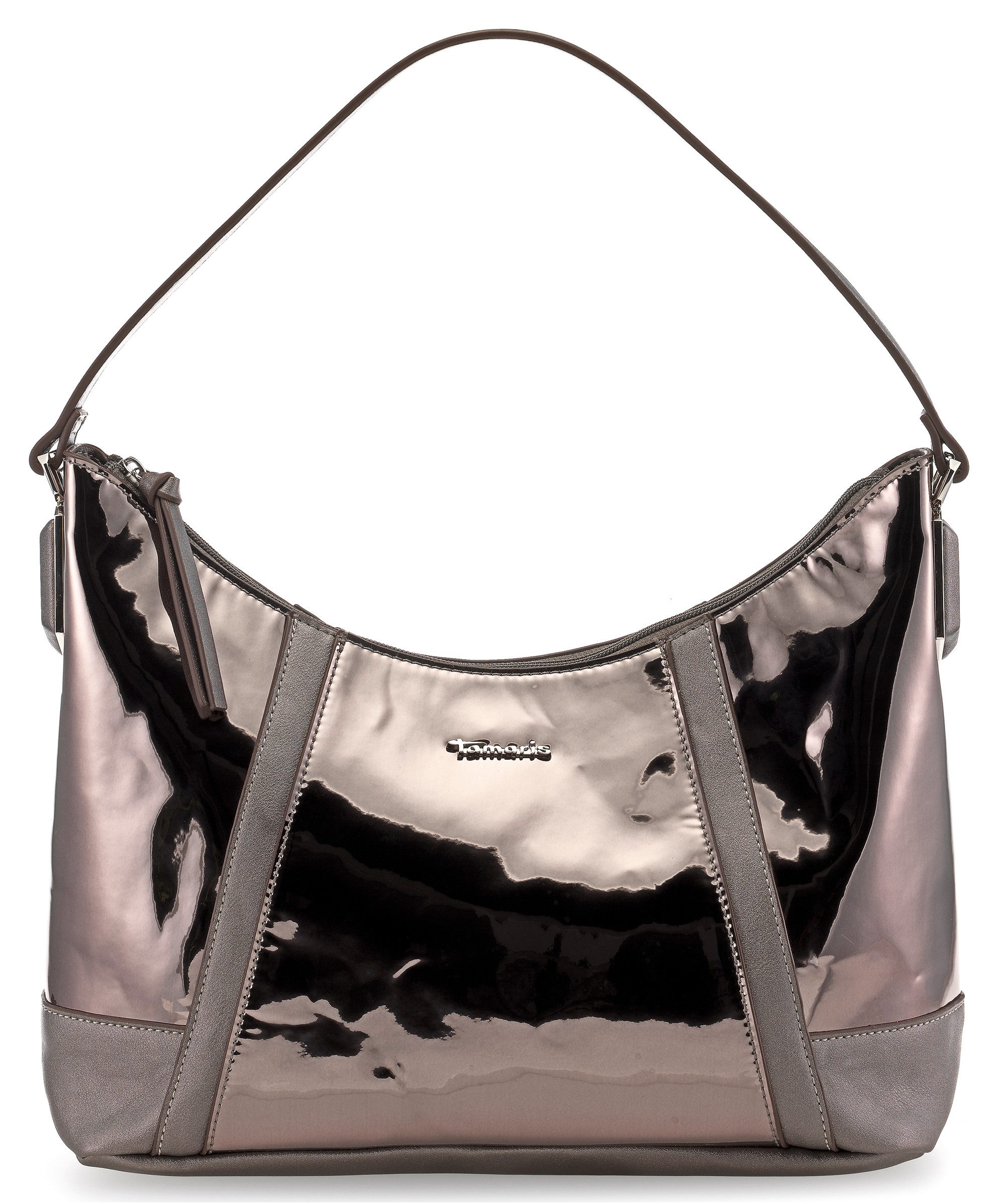 Tamaris Schultertasche Elsa, Damen Handtasche Hobo Bag Schultertasche pewter comb