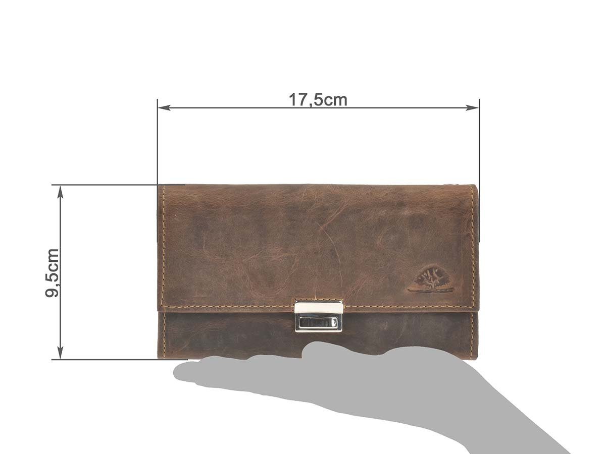 Greenburry Kellnerbörse Vintage, Geldbörse, Leder, Gastronomie, used Look antik braun