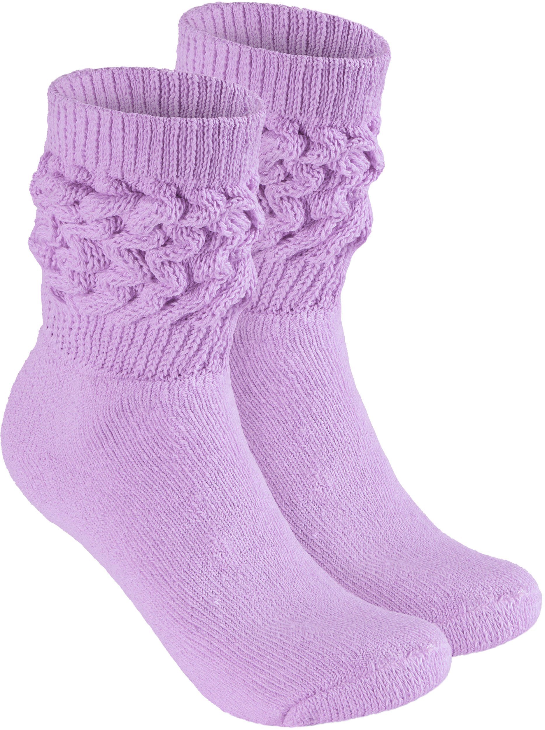 BRUBAKER Schoppersocken Slouch Socken - Damen Fitnesssocken (80s Style, 4-Paar, Baumwolle) Knit Sportsocken für Fitness, Yoga, Workout, Gymnastik und Wellness