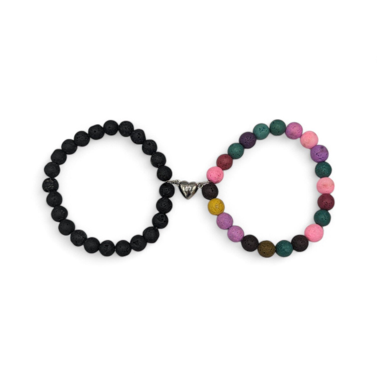 Eyecatcher Armkette 2-teiliges Magnet Herz-Armbänder Set aus Lavastein für günstig online kaufen