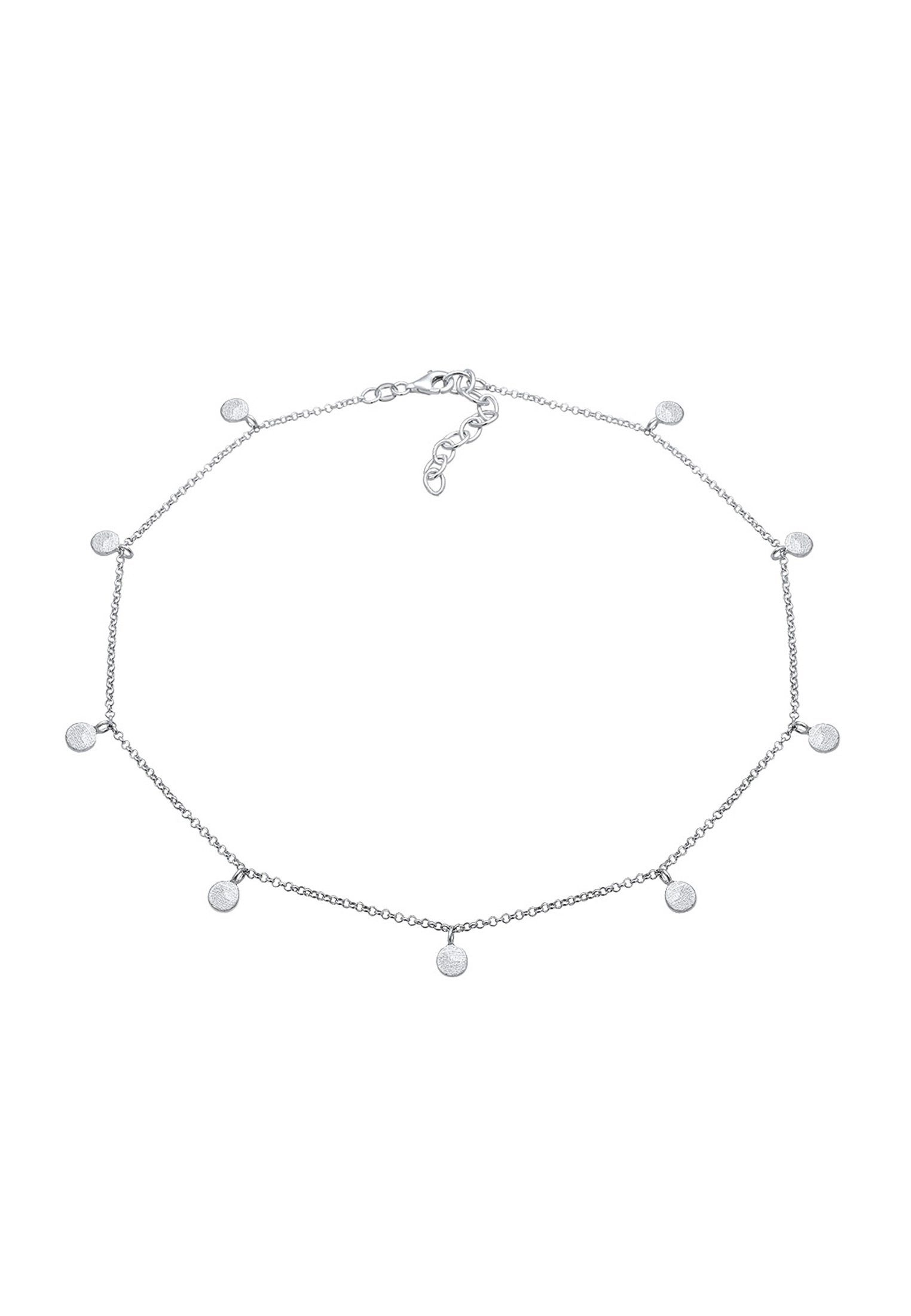Elli Collier Choker Plättchen Coins Matt 925 Silber