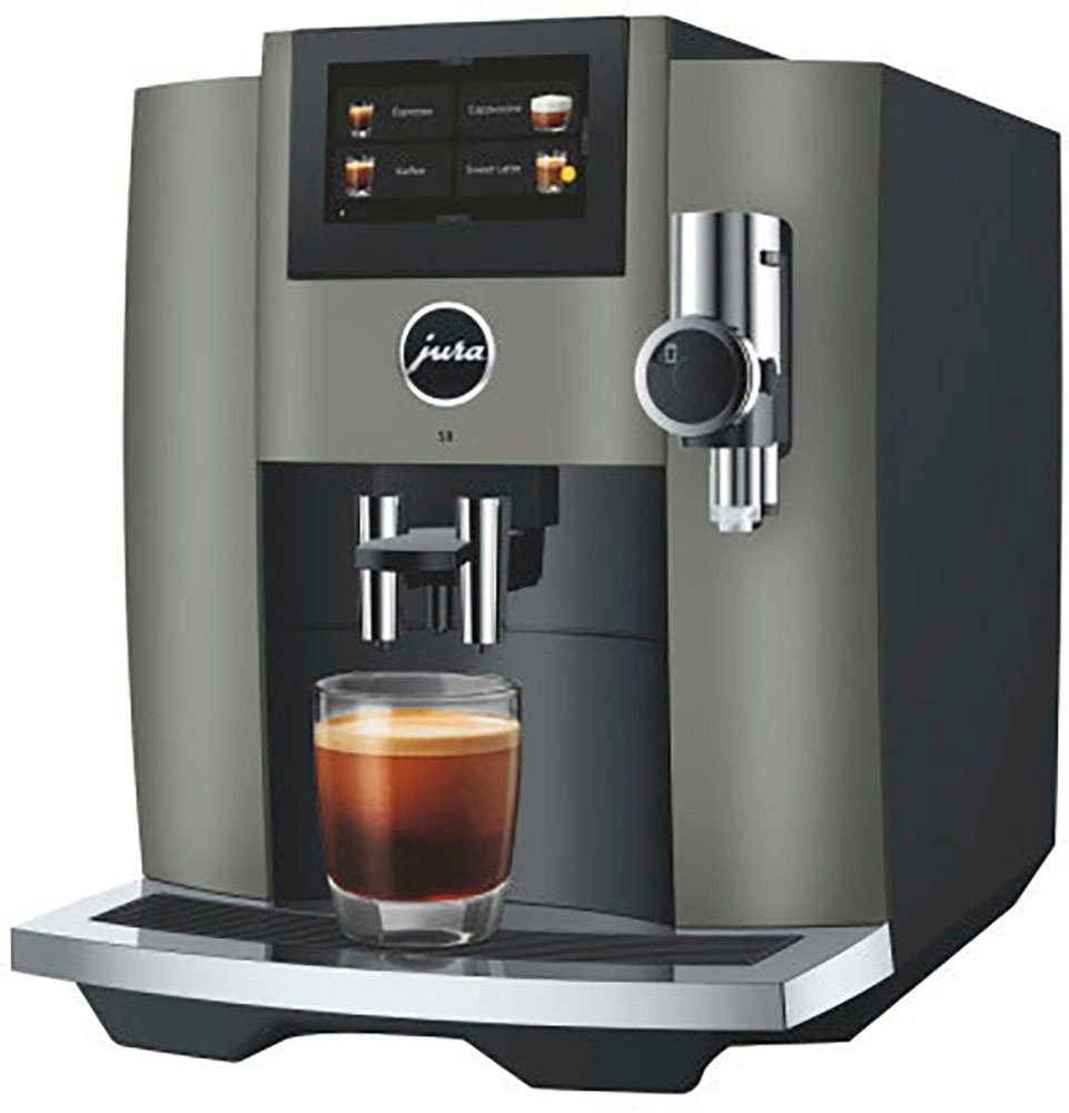 JURA Kaffeevollautomat 15480 S8 (EB), Dark Inox, 27 Spezialitäten, Touch, Sweet Foam & Sirupaufsatz