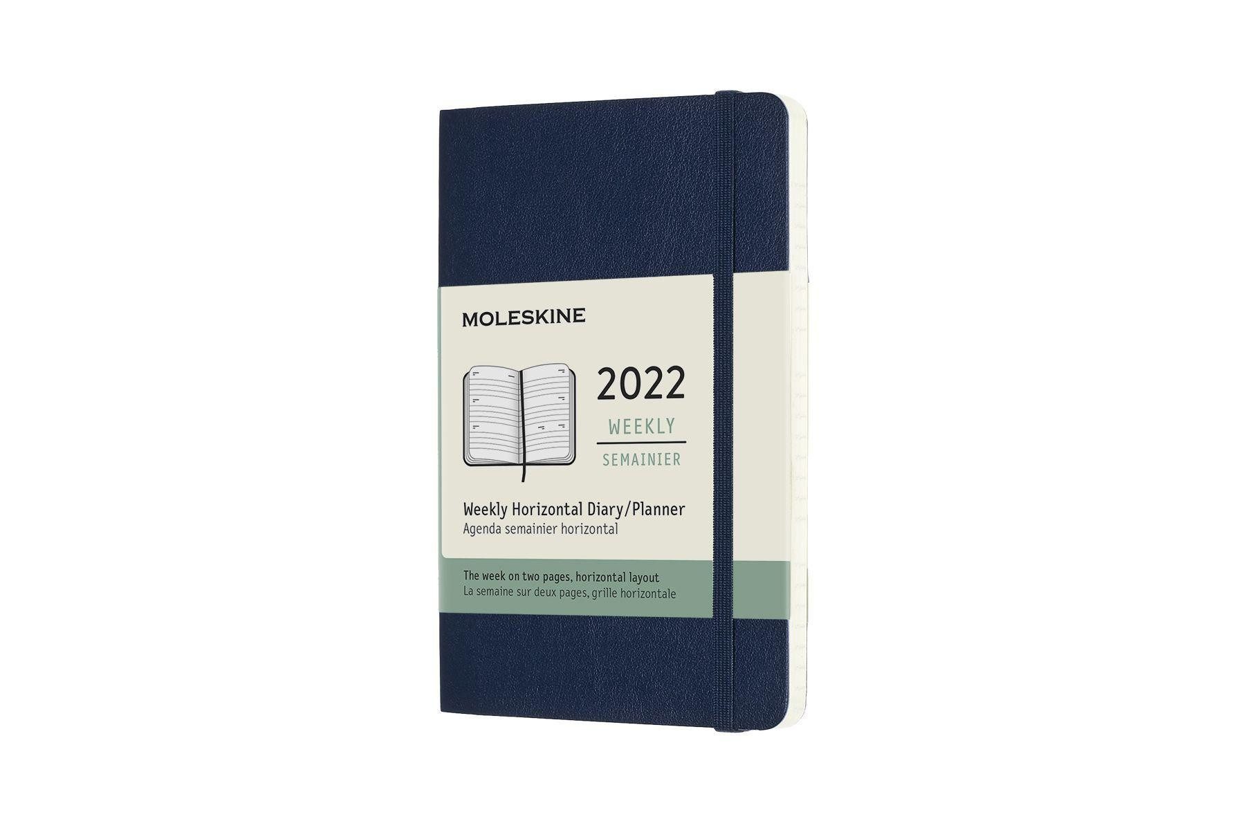 MOLESKINE Terminkalender Moleskine 12 Monate Wochenkalender 2022 Pocket/A6, Saphir