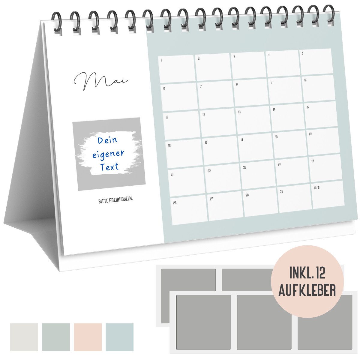 Things of Happiness Monatskalender Jahreskalender für gemeinsame Aktivitäten, 12 Rubbel Gutscheine, Bucketlist Kalender, Date Night Ideen, DIN A5 Format