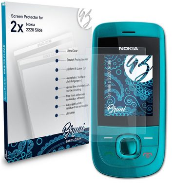 Bruni Schutzfolie Glasklare Displayschutzfolie für Nokia 2220 Slide, (2 Folien), praktisch unsichtbar