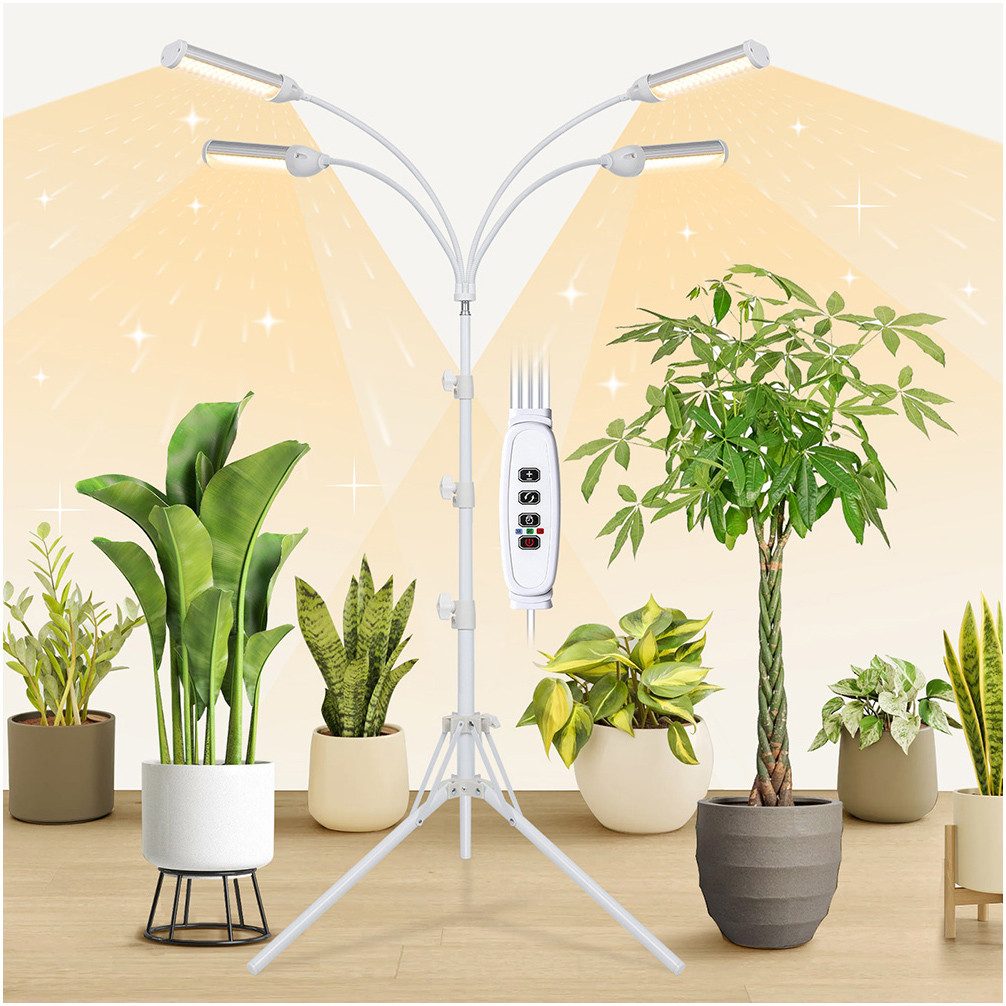 Sunicol Pflanzenlampe LED Pflanzenlicht Vollspektrum mit Ständer, 4 Kopf 36 günstig online kaufen