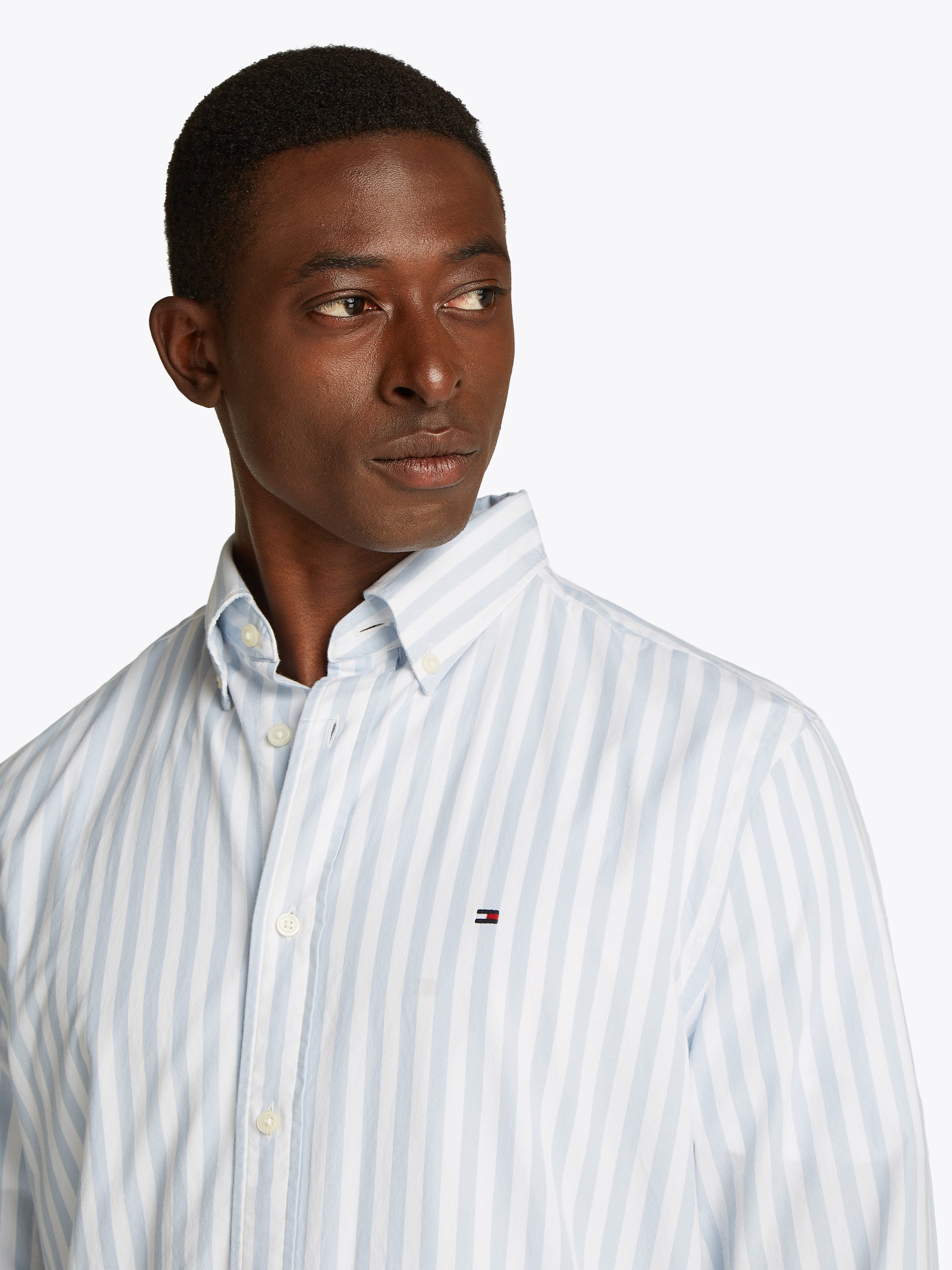 Tommy Hilfiger Langarmhemd FLEX POPLIN BOLD STRIPE Regular Fit SHIRT Mit Ru günstig online kaufen
