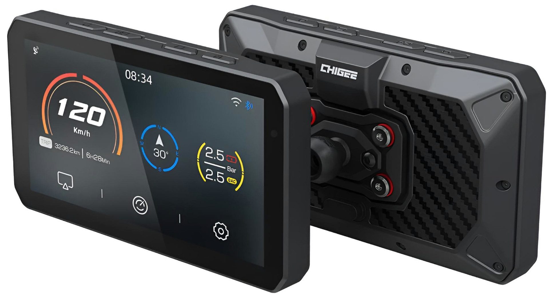CHIGEE AIO-5 Play Motorrad Multimediasystem Motorrad-Navigationsgerät (Wasserdicht Bluetooth)