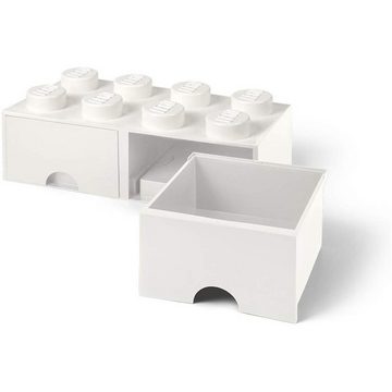 Room Copenhagen Aufbewahrungsdose LEGO® Storage Brick 8 Weiß, mit 2 Schubladen, Baustein-Form, stapelbar