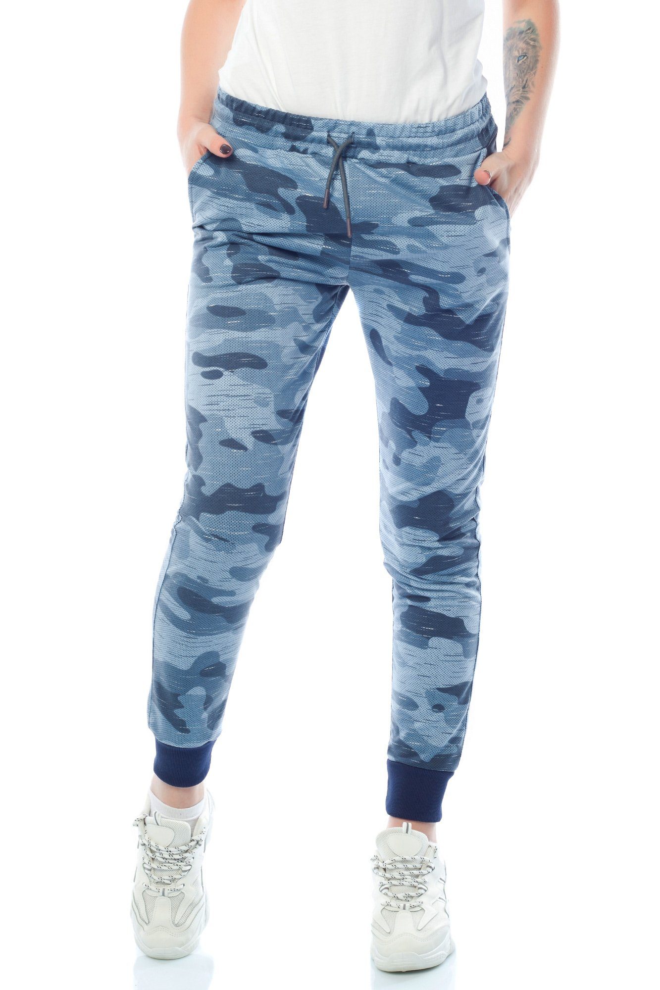 Bongual Sweathose Damen Jogginghose Camo Armee günstig online kaufen