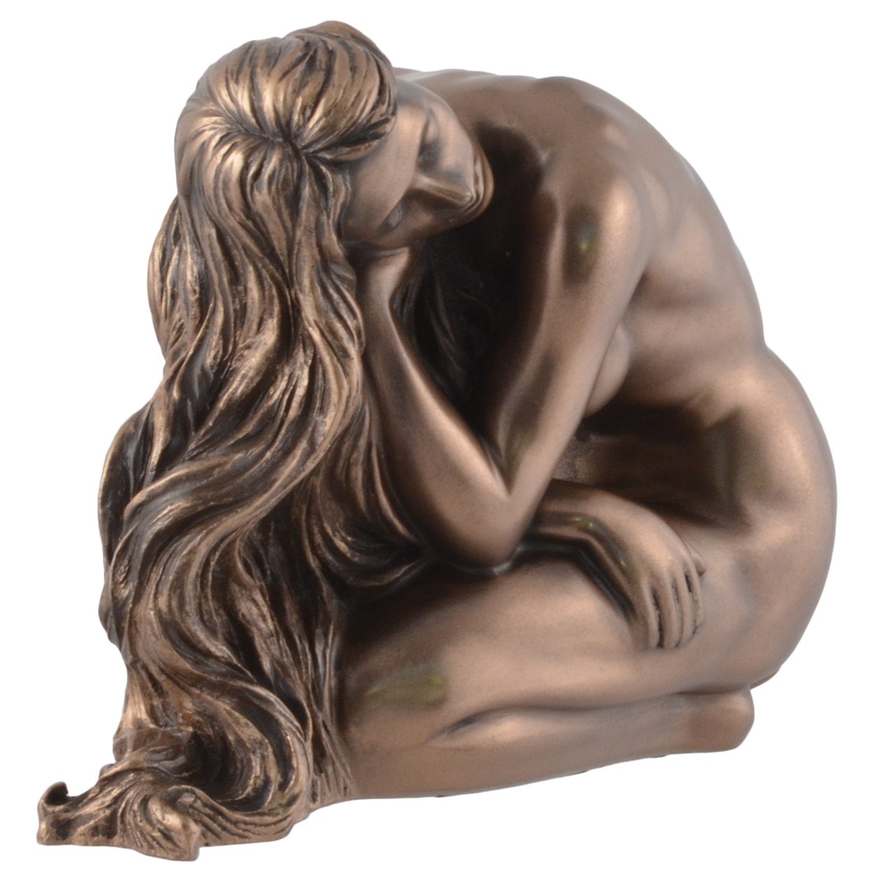 Vogler direct Gmbh LxBxH: Traum Veronese, Akt bronziert, mit von geschlossenen Frau ca. Dekofigur Nackte by 13x6x10cm kniend Augen - Hand