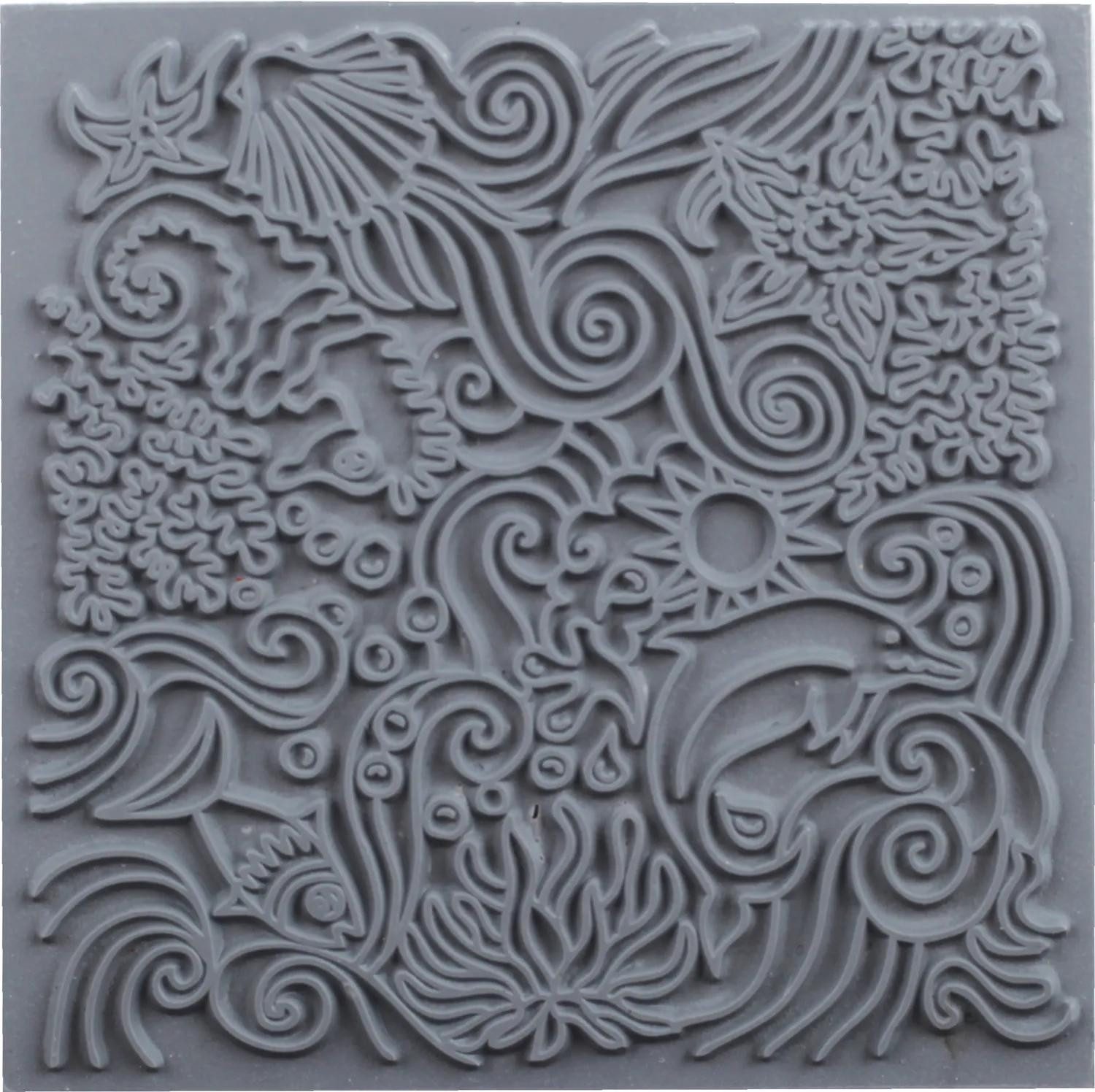 Cernit Modelliermasse 10x Texturmatte, Under the sea - Grau CE95021C, Texturmatte