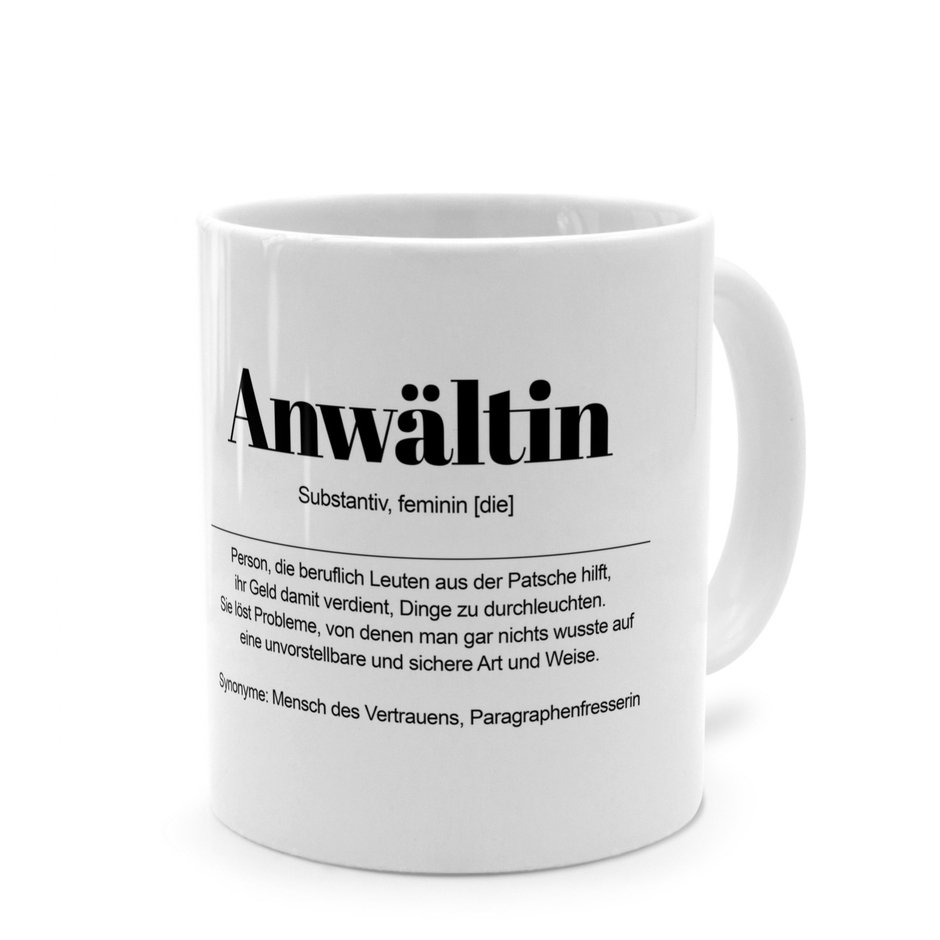 PhotoFancy Tasse mit Definition 'Anwältin' - Tasse mit Spruch, Tasse Standard - Weiß