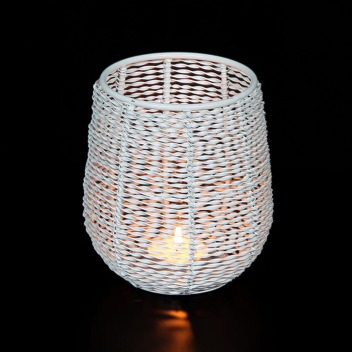 Kerzenhalter (1 Haus cm aus Kerzenlaterne St) 13 - Draht Ambiente (H) Weiß