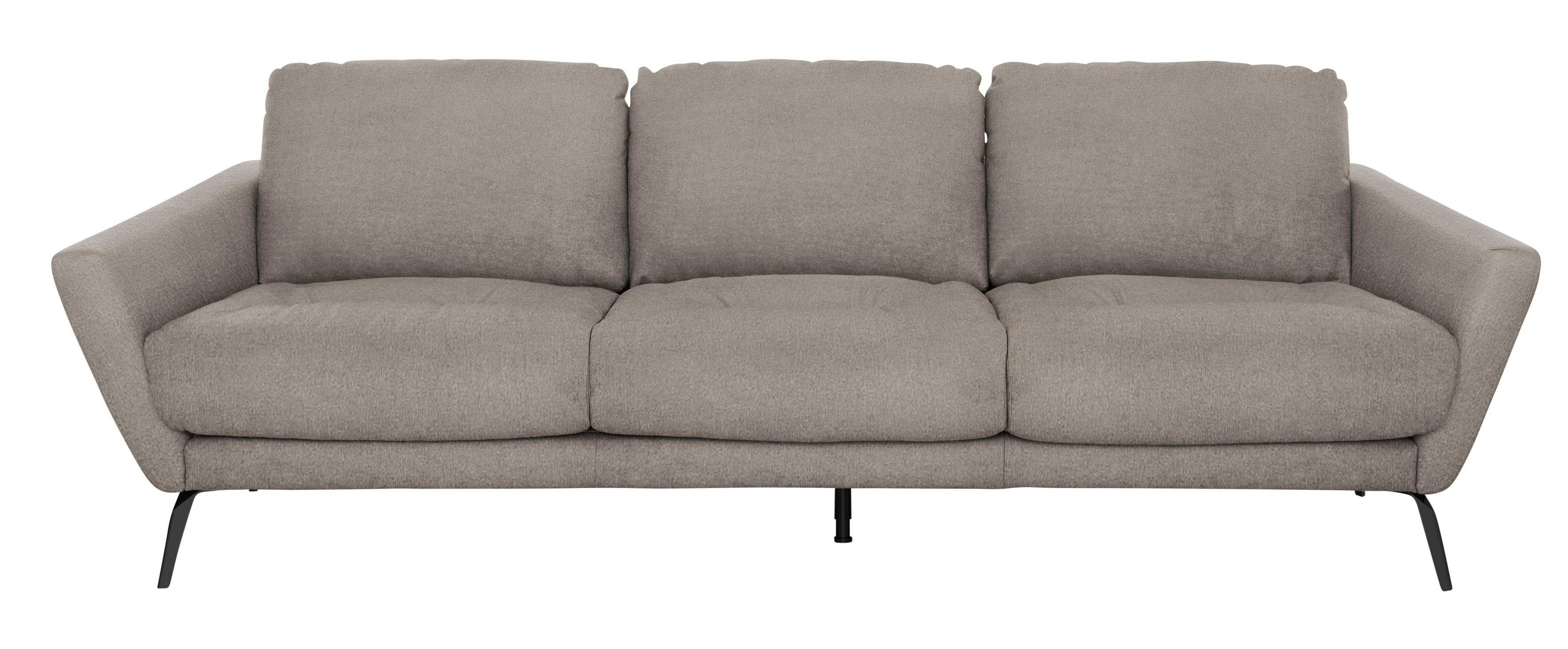 schwarz Füße pulverbeschichtet Big-Sofa W.SCHILLIG mit Heftung softy, Sitz, im dekorativer