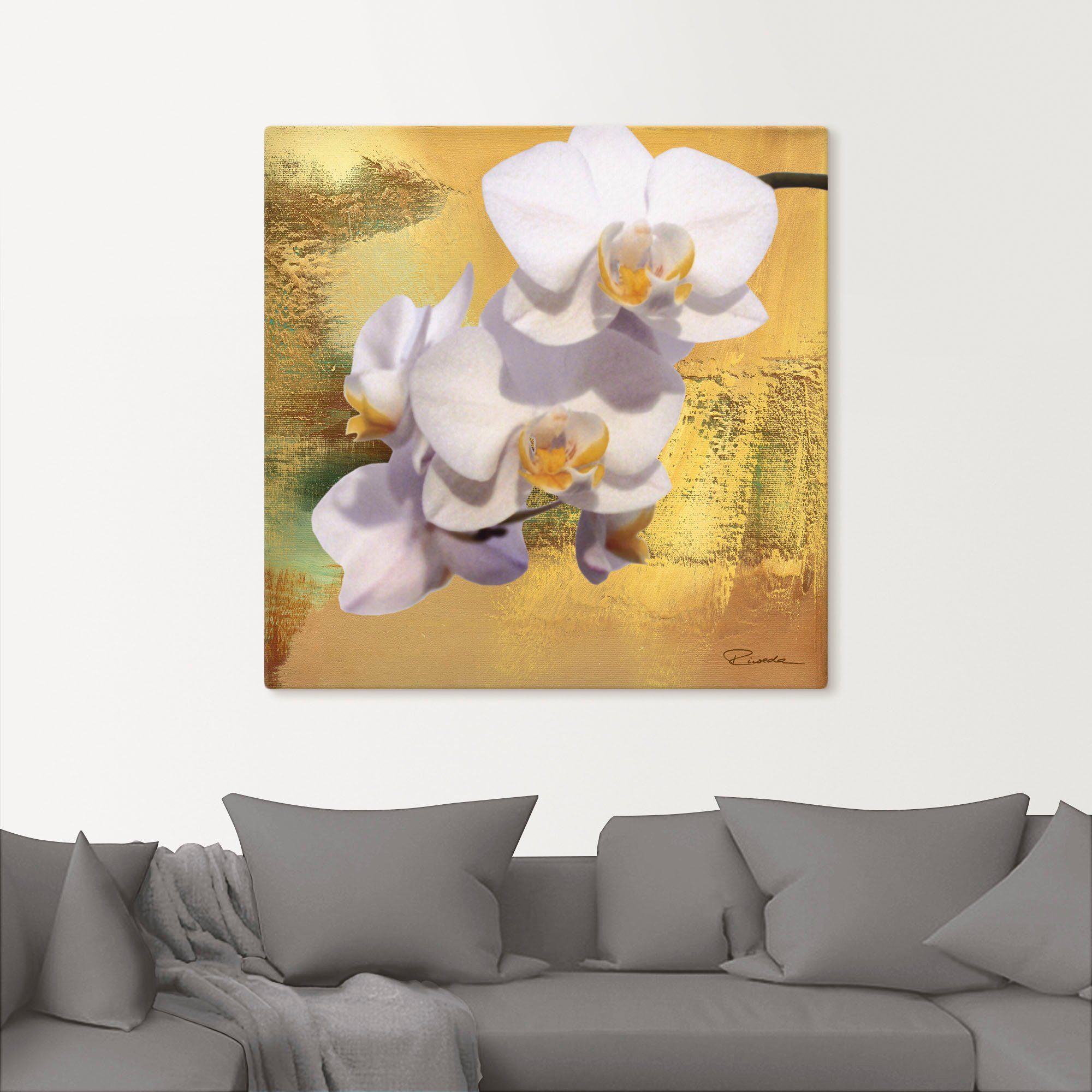 Artland Wandbild Weiße Orchidee in oder Blumen Größen Leinwandbild, Wandaufkleber Alubild, St), Poster als versch. II, (1
