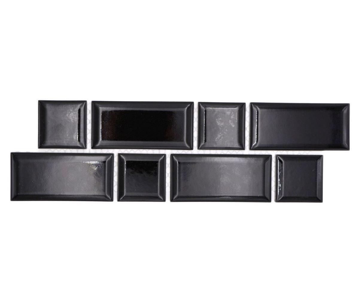 Mosani Fliesen-Bordüre Mosaik Borde Bordüre Metro uni schwarz mix günstig online kaufen