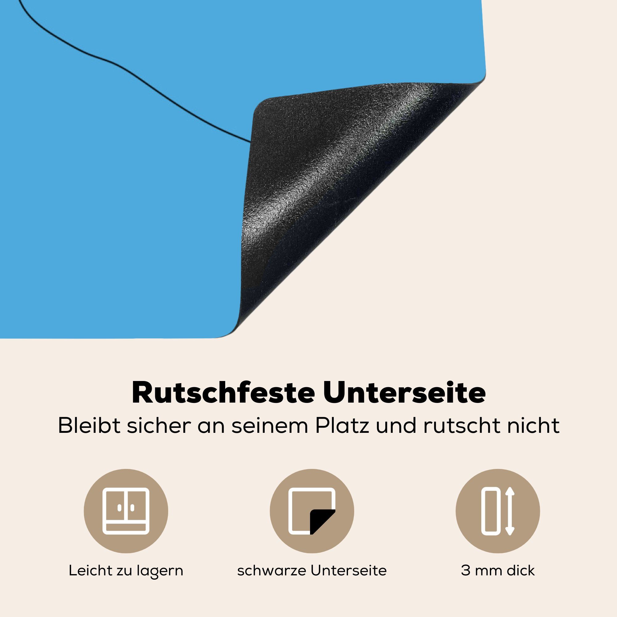 küche tlg), Gesicht - (1 Arbeitsplatte Vinyl, Mann MuchoWow 78x78 - für cm, Ceranfeldabdeckung, Abstrakt, Herdblende-/Abdeckplatte