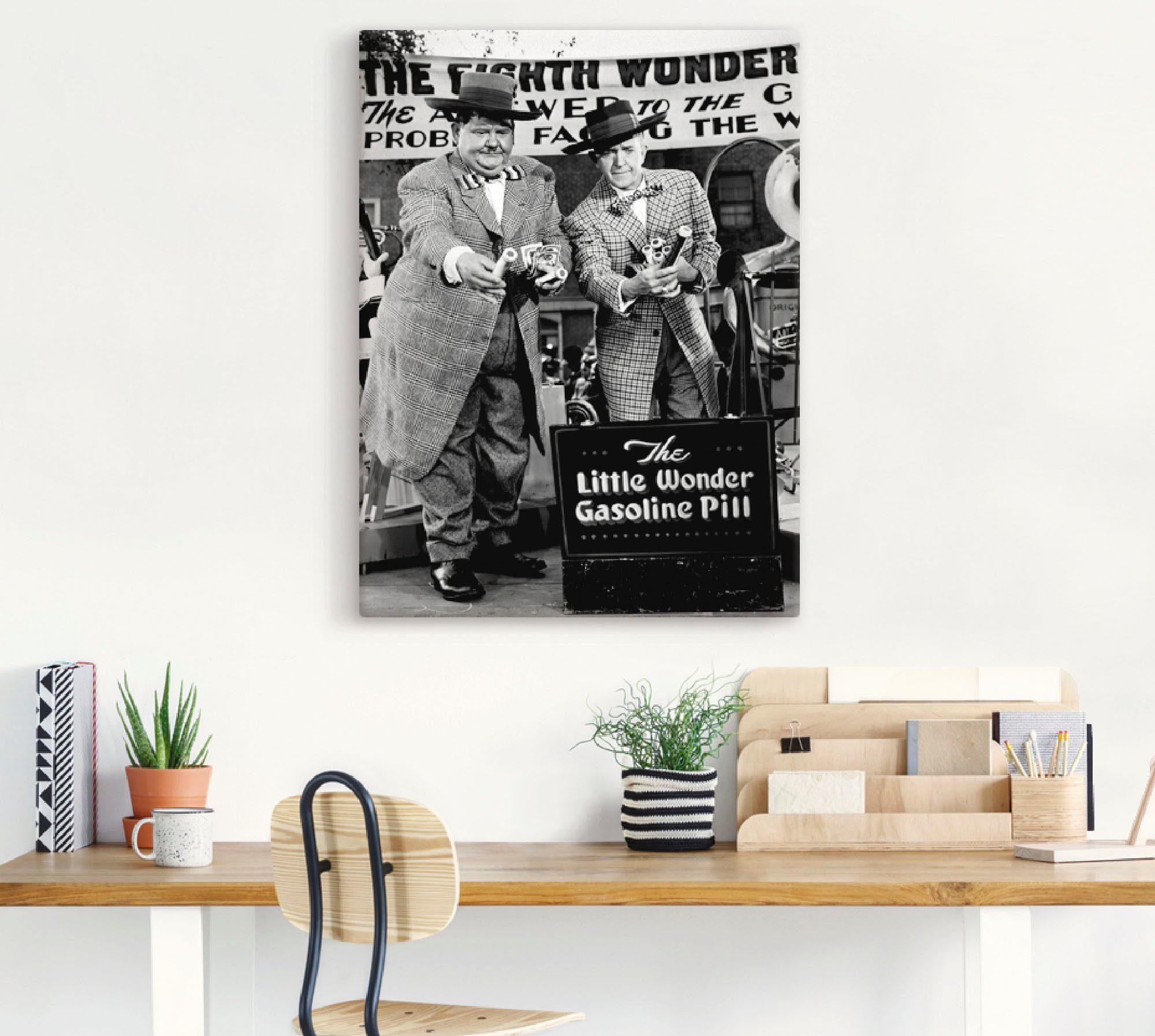 Artland Leinwandbild Dick und Doof und die Wunderpille, 1943, Stars (1 St), auf Holzrahmen gespannt