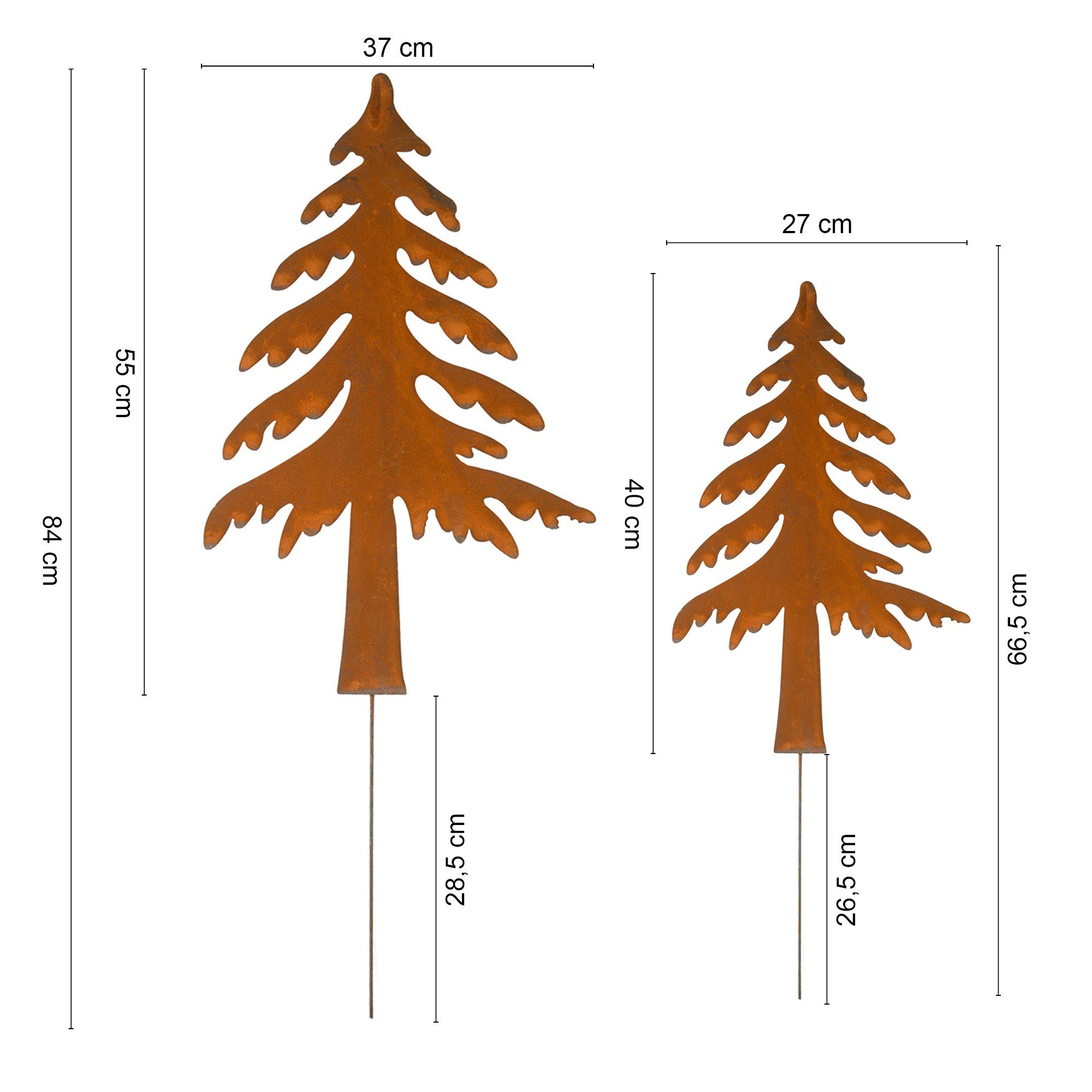 UNUS GARDEN Gartenstecker Tannenbaum in Rostoptik 2er Set (Gartenstecker Ta günstig online kaufen