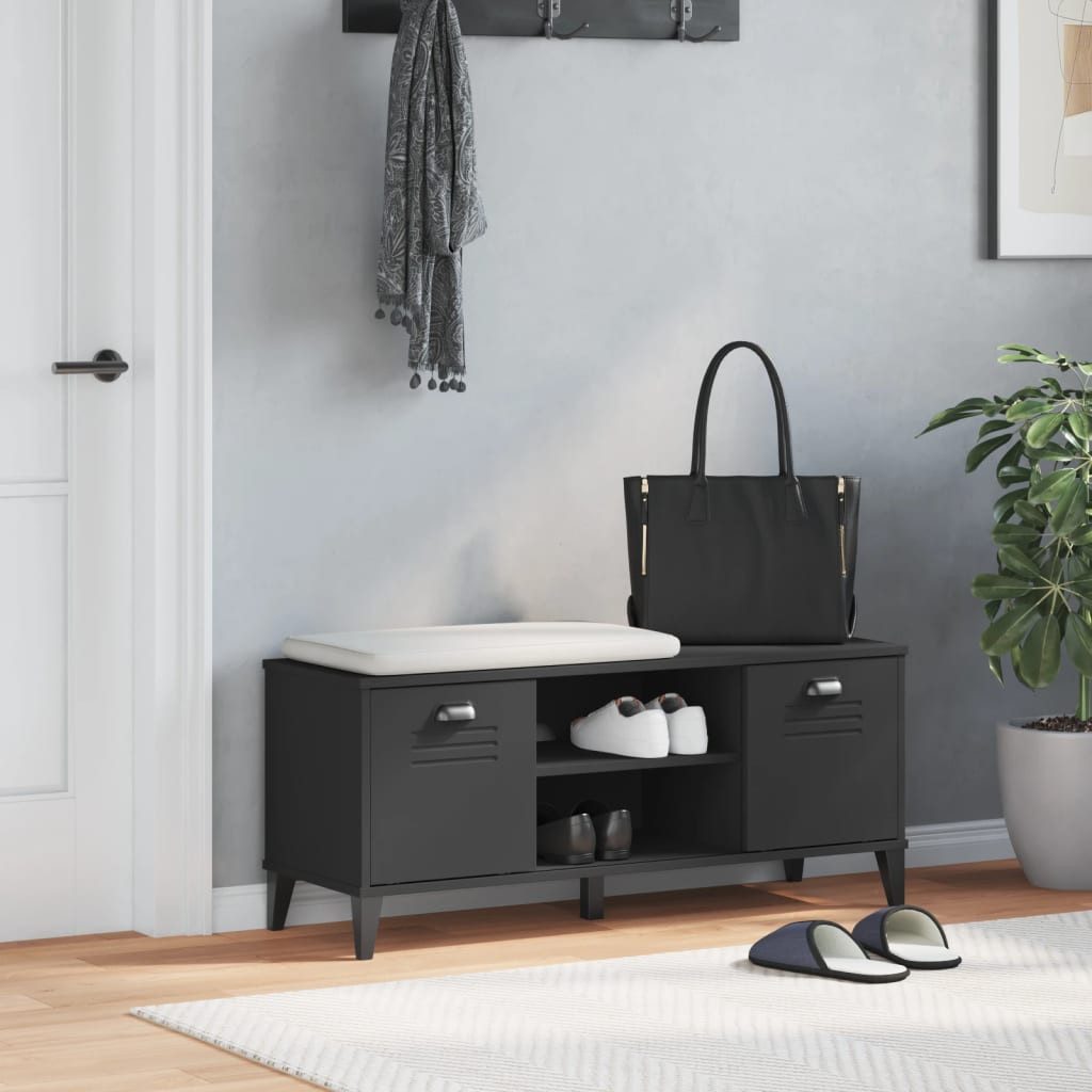 vidaXL Schuhregal Schuhbank VIKEN Schwarz 106x35x45 günstig online kaufen