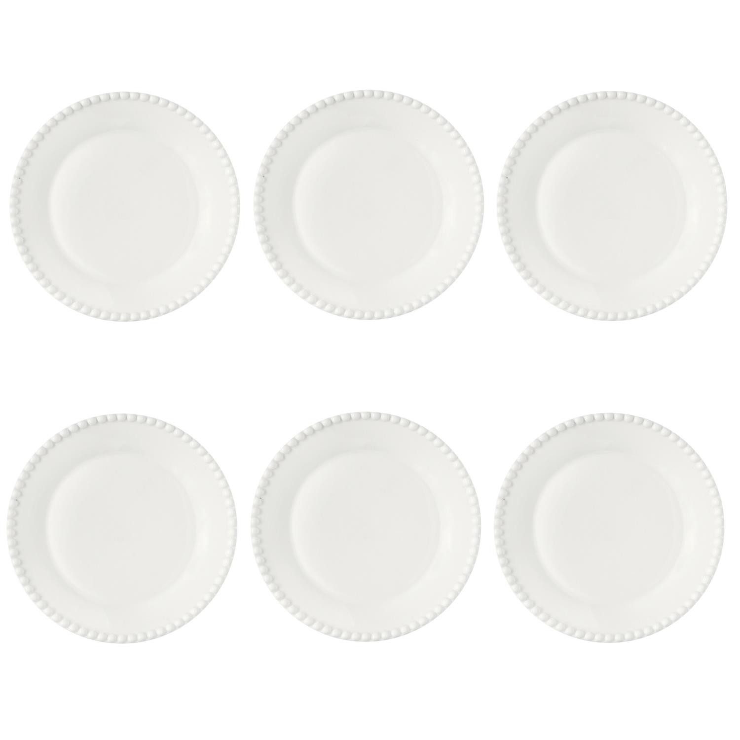 EasyLife Kuchenteller Tiffany, Spülmaschinengeeignet, Weiß, Punkte, ⌀ 19cm, Weiß, Punkte, H: cm